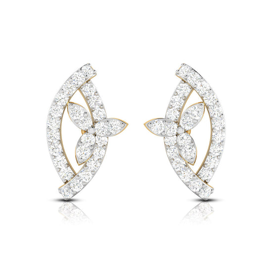 Small earrings design Elongated Lab Grown Diamond Earrings Fiona Diamonds