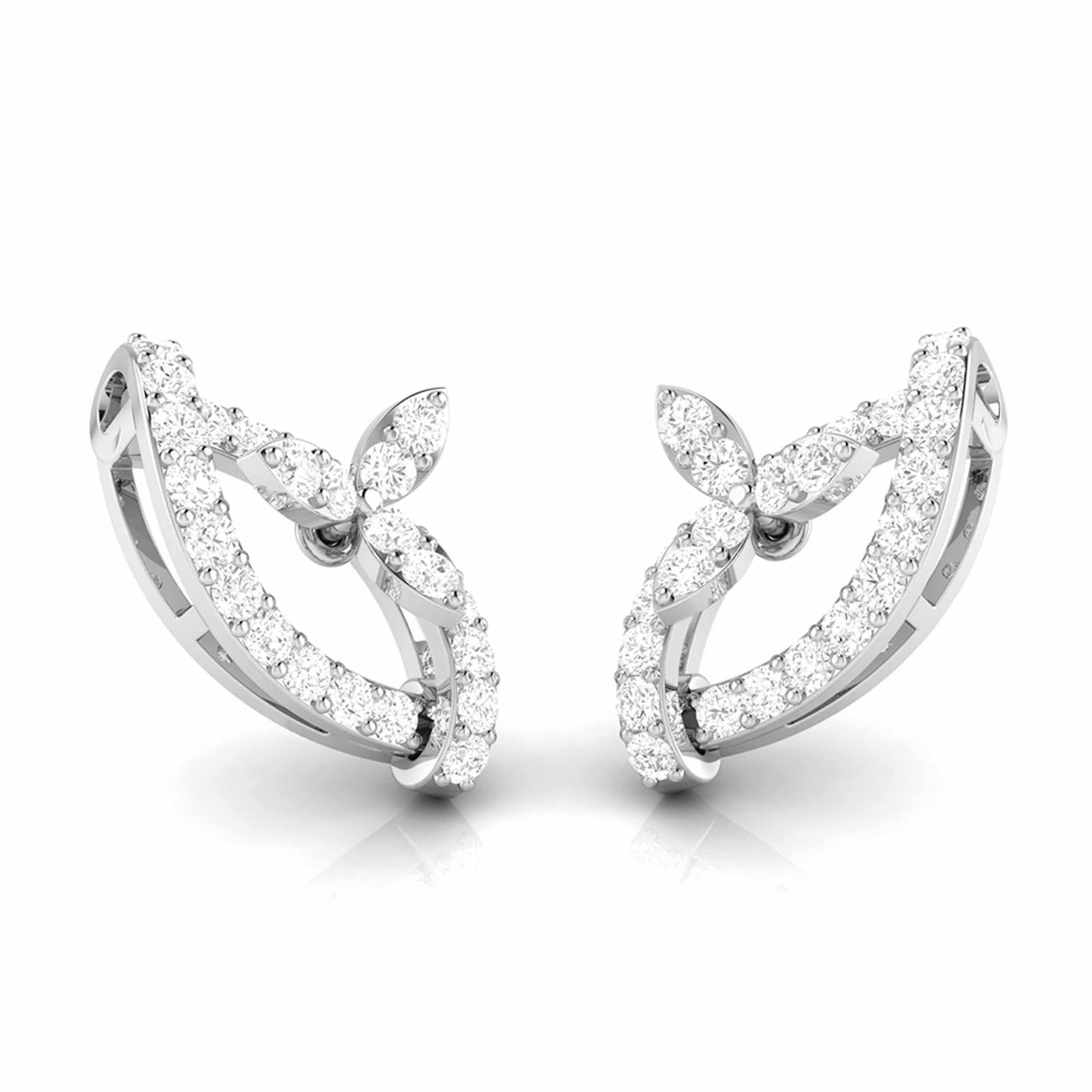 Small earrings design Elongated Lab Grown Diamond Earrings Fiona Diamonds