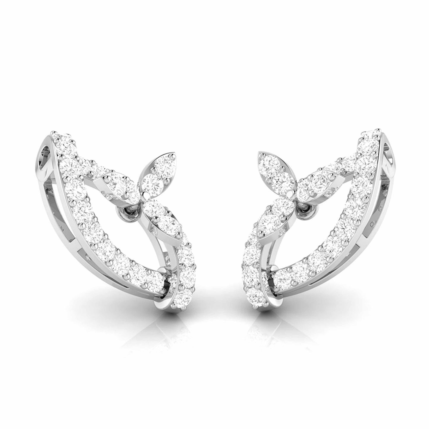 Small earrings design Elongated Lab Grown Diamond Earrings Fiona Diamonds
