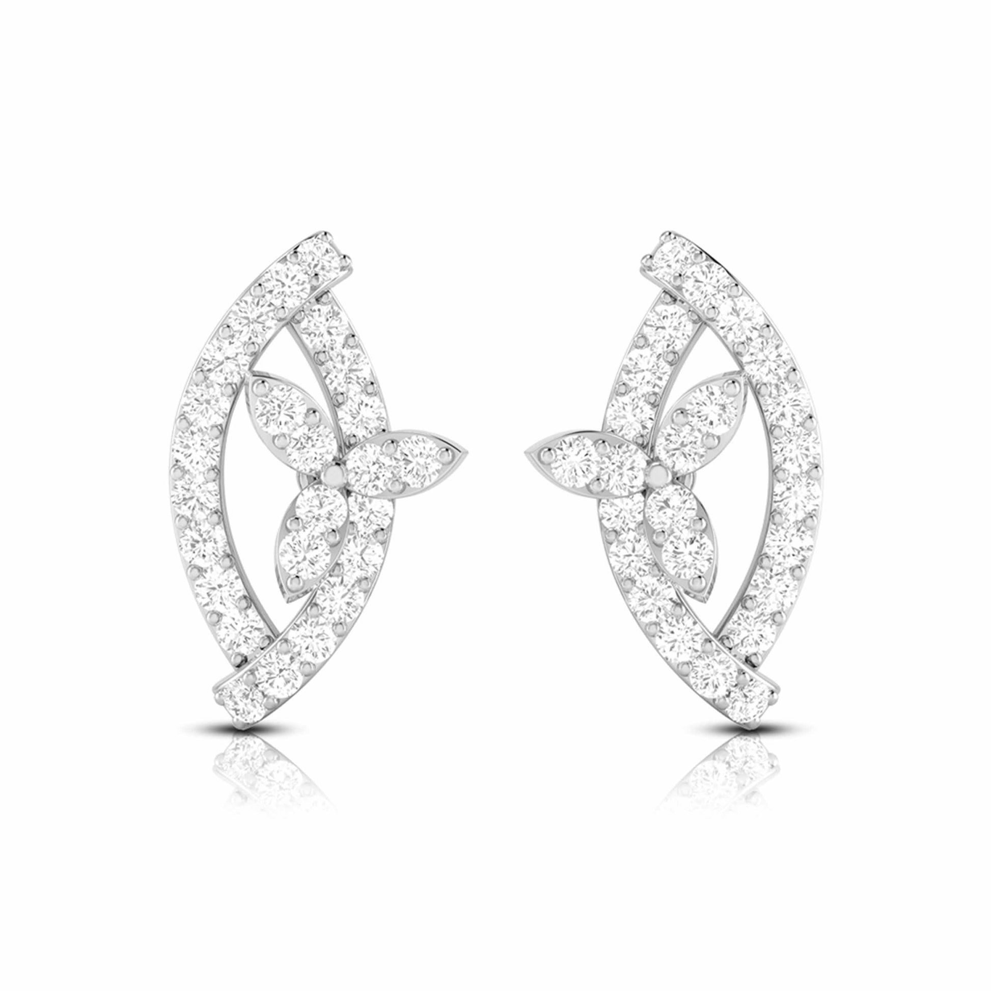 Small earrings design Elongated Lab Grown Diamond Earrings Fiona Diamonds