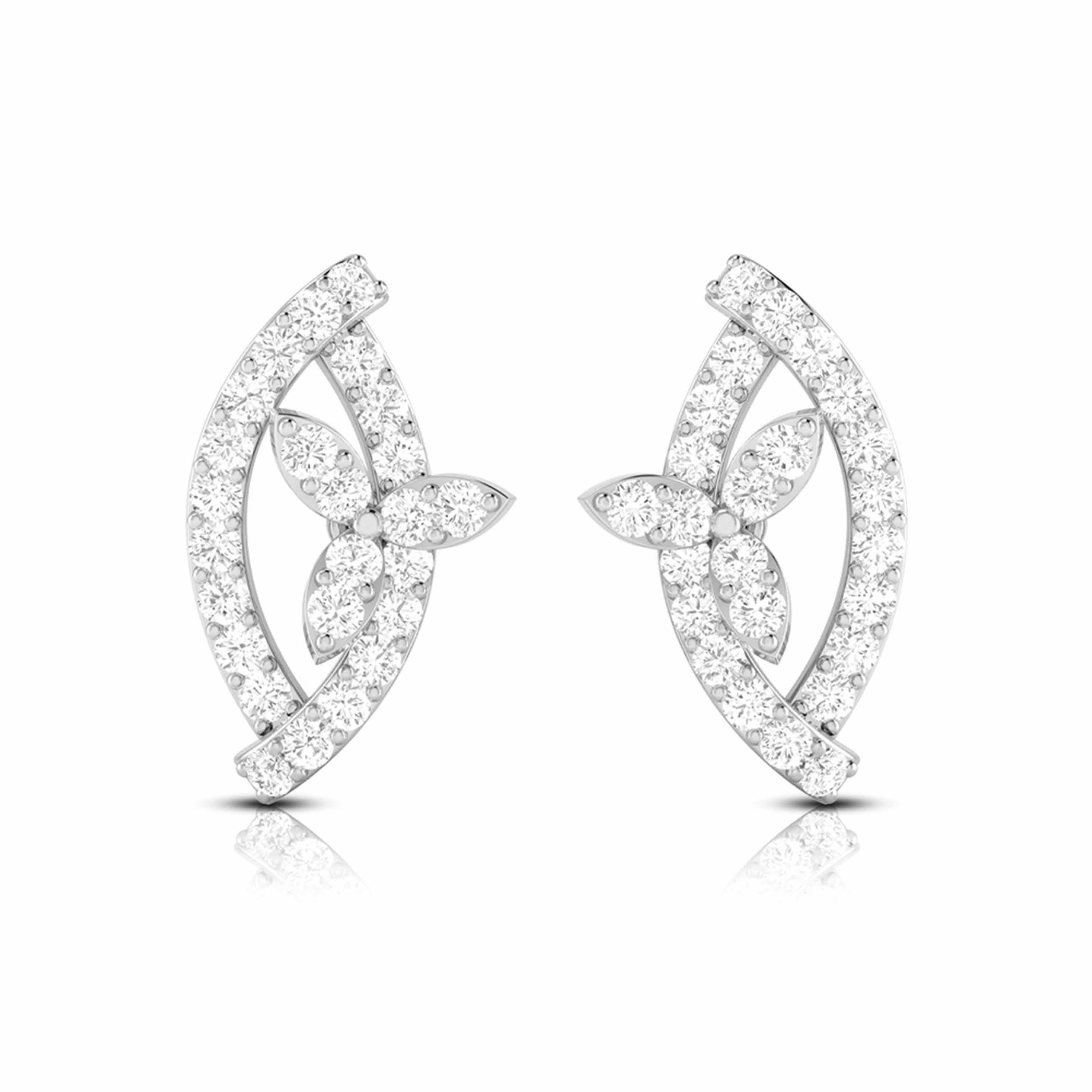 Small earrings design Elongated Lab Grown Diamond Earrings Fiona Diamonds