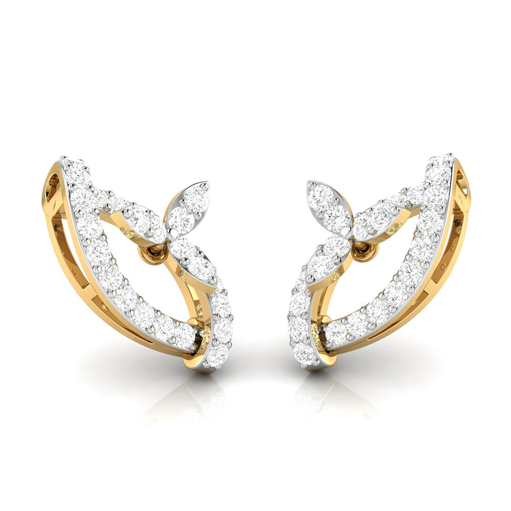Small earrings design Elongated Lab Grown Diamond Earrings Fiona Diamonds