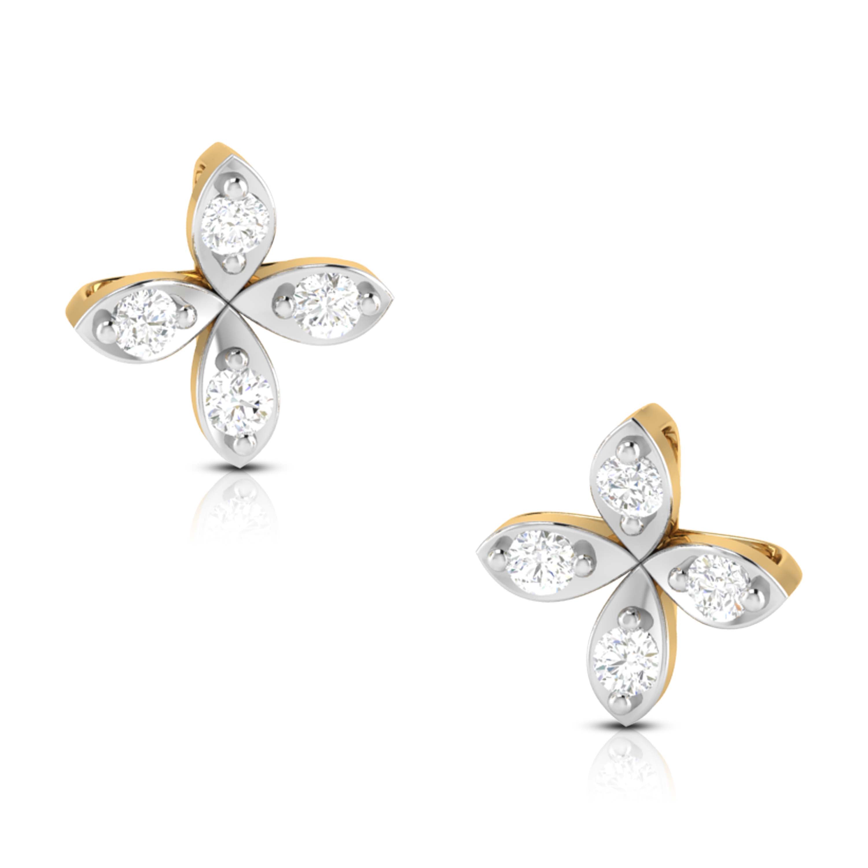 Earrings flower design Fiore Lab Grown Diamond Earrings Fiona Diamonds