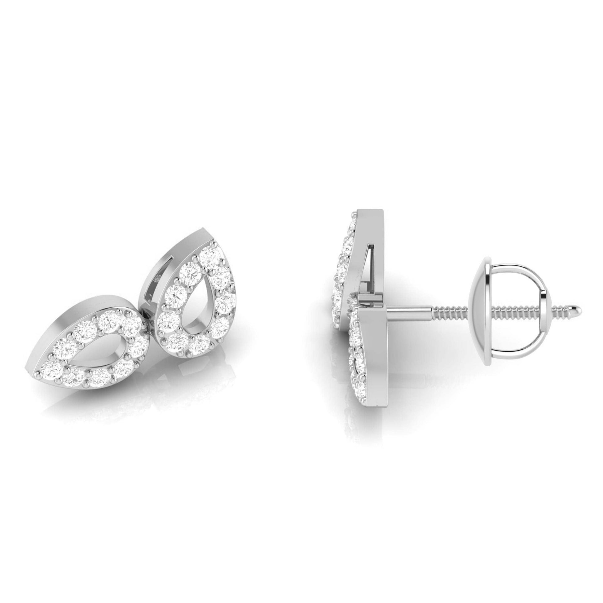 Foliate Lab Diamond Earrings Yellow / 18 KT