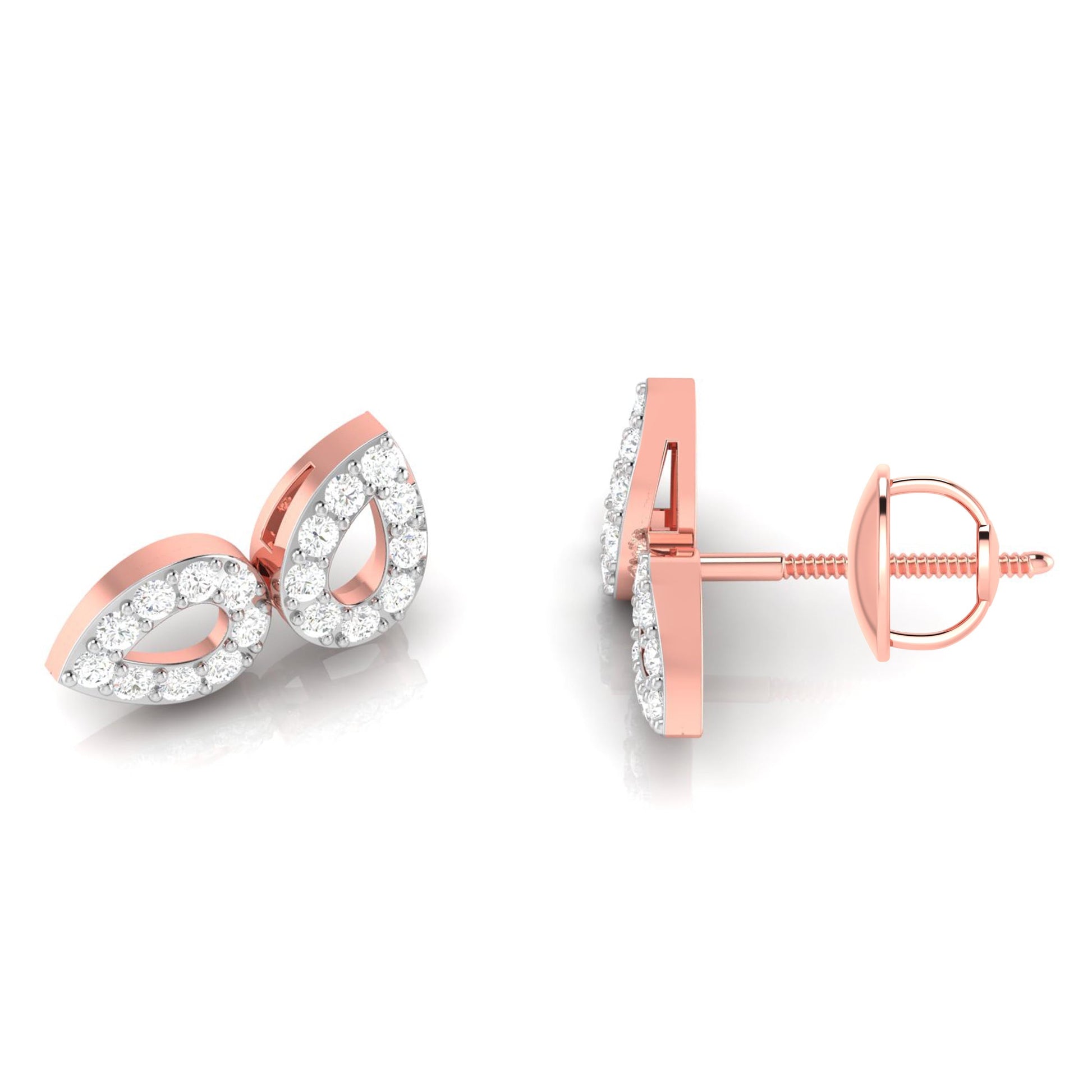 Foliate Lab Diamond Earrings Yellow / 18 KT