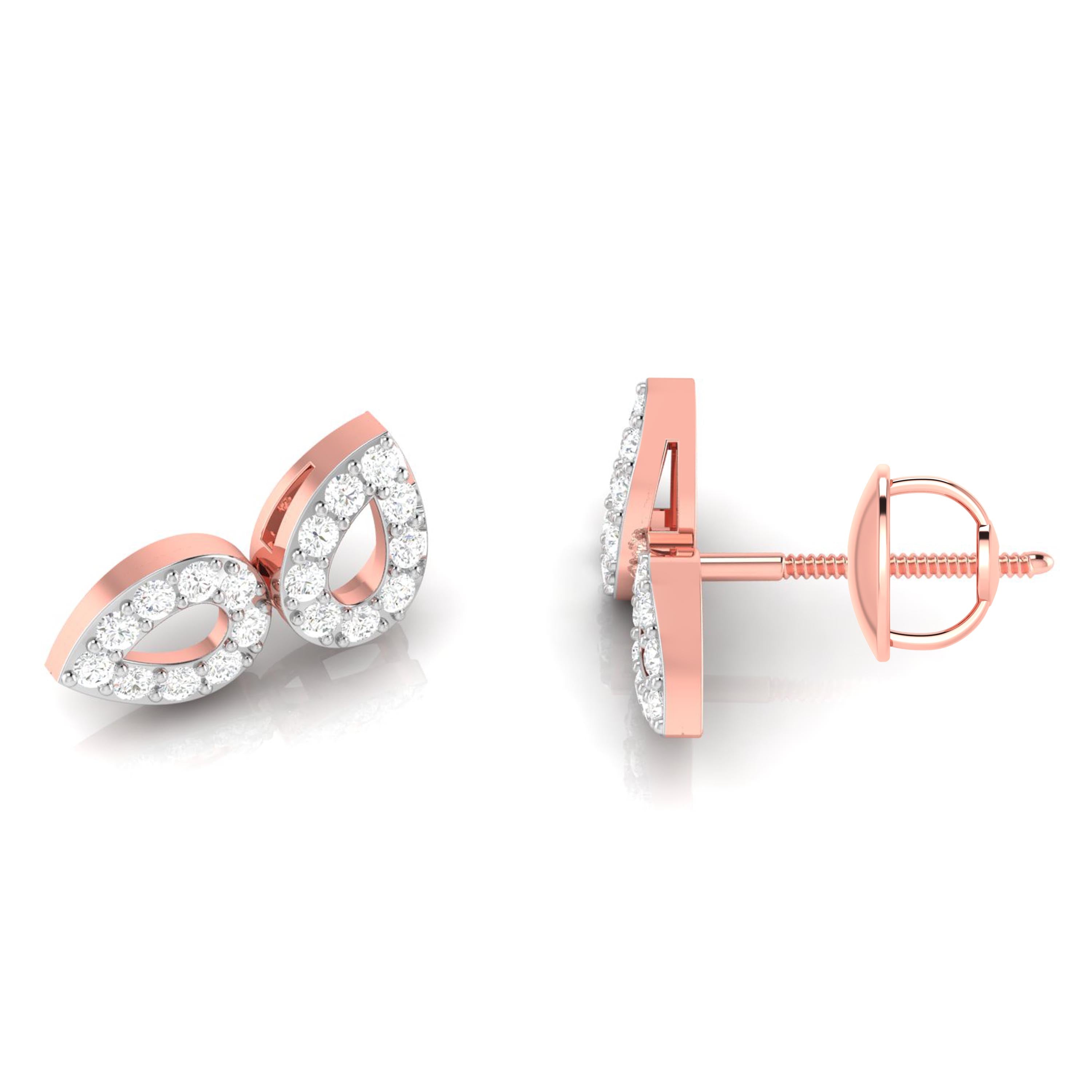Foliate Lab Diamond Earrings Yellow / 18 KT