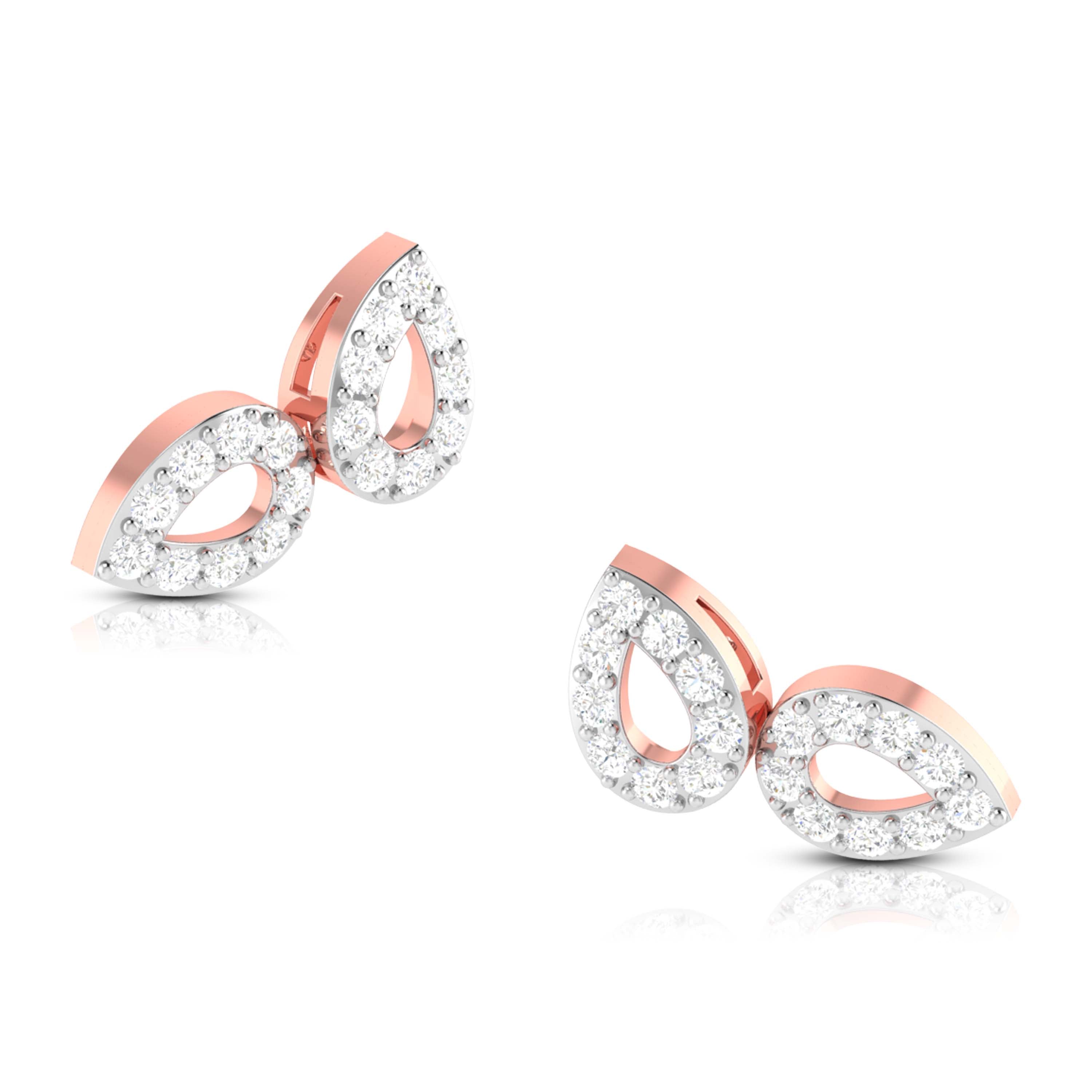 Foliate Lab Diamond Earrings Yellow / 18 KT