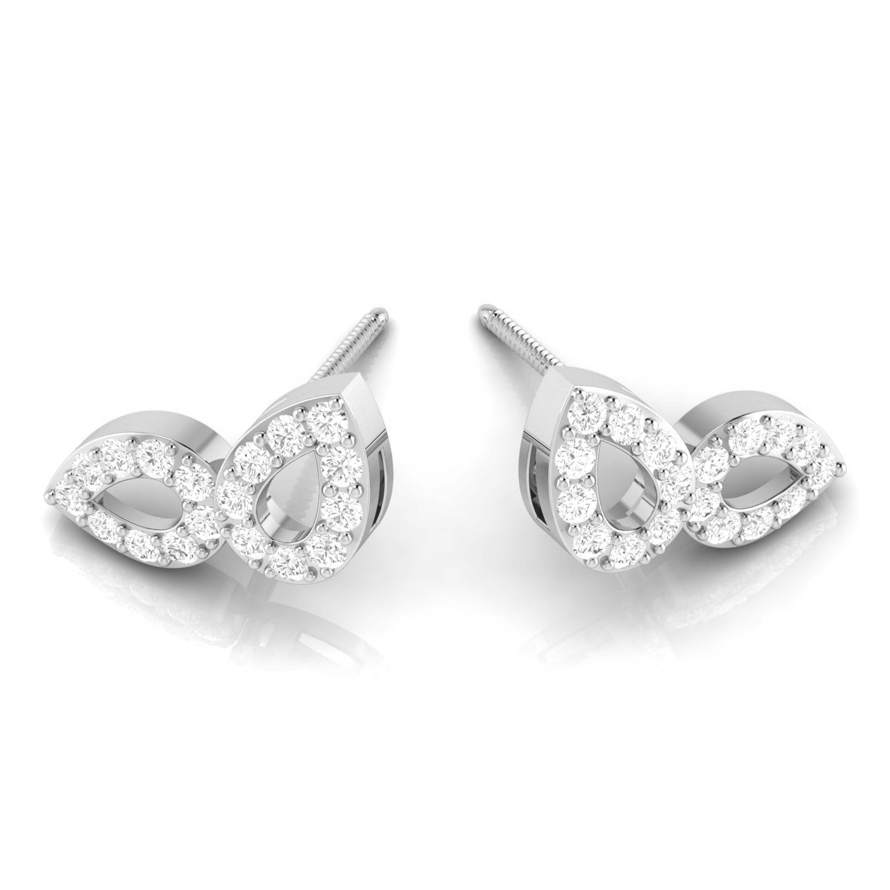 Foliate Lab Diamond Earrings Yellow / 18 KT