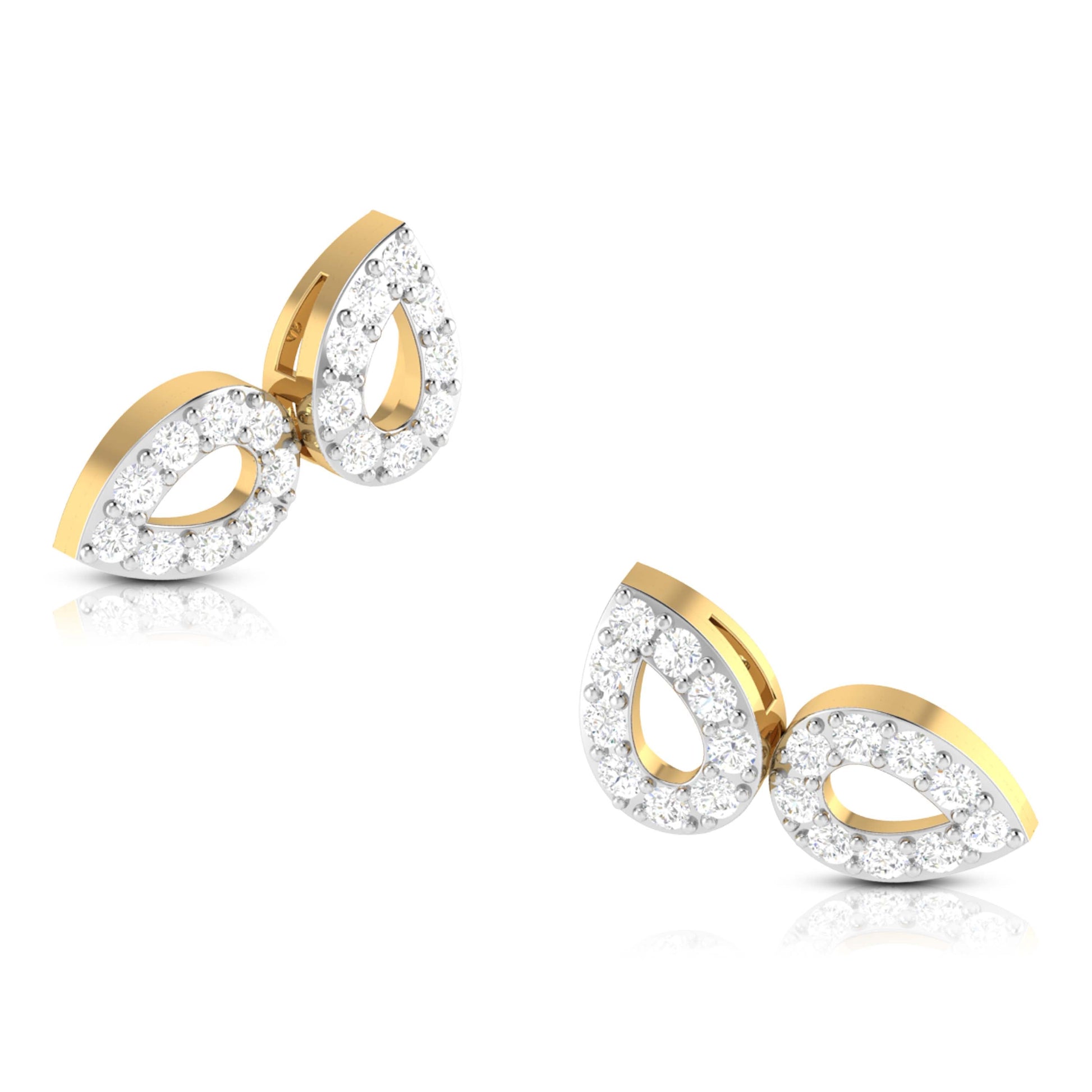 Foliate Lab Diamond Earrings Yellow / 18 KT