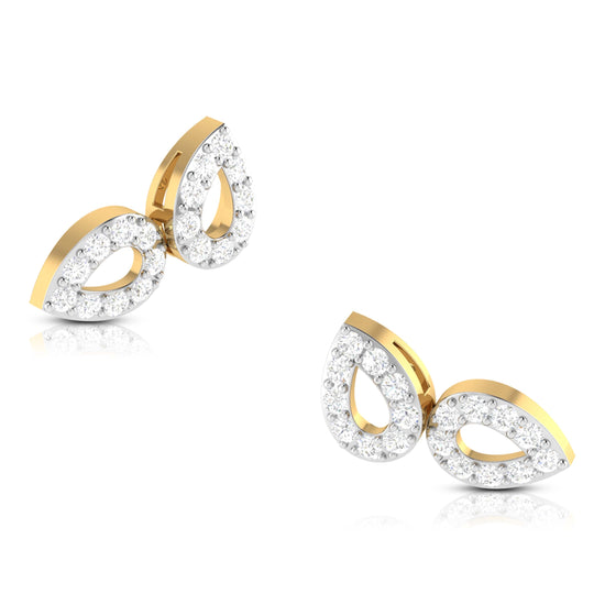 Load image into Gallery viewer, Foliate Lab Diamond Earrings Yellow / 18 KT
