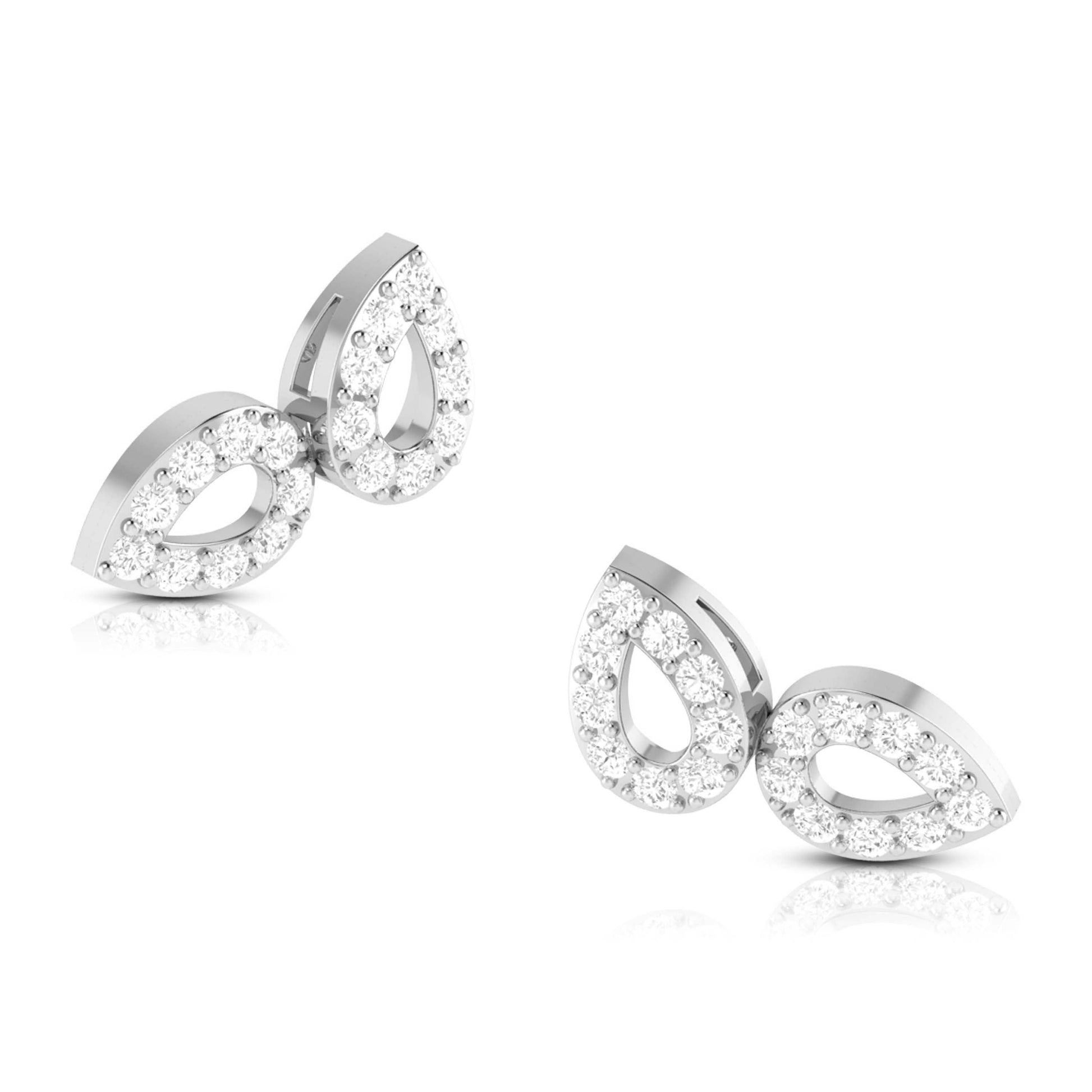 Foliate Lab Diamond Earrings Yellow / 18 KT