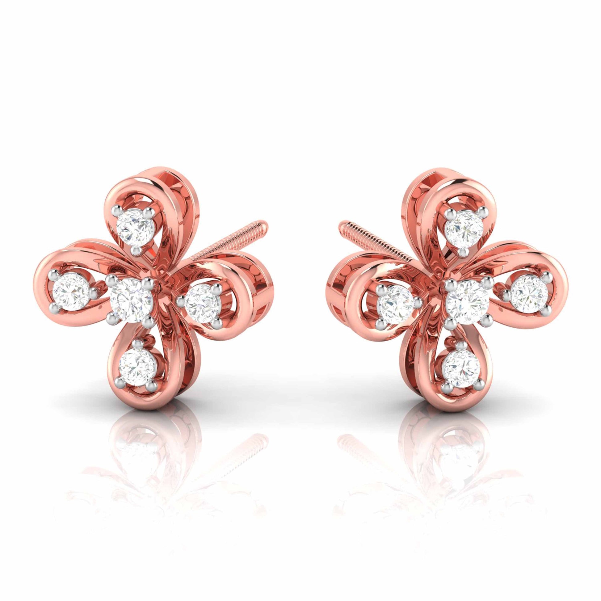 Earrings flower design Closer Lab Grown Diamond Earrings Fiona Diamonds