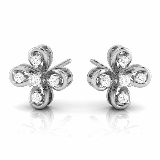Earrings flower design Closer Lab Grown Diamond Earrings Fiona Diamonds