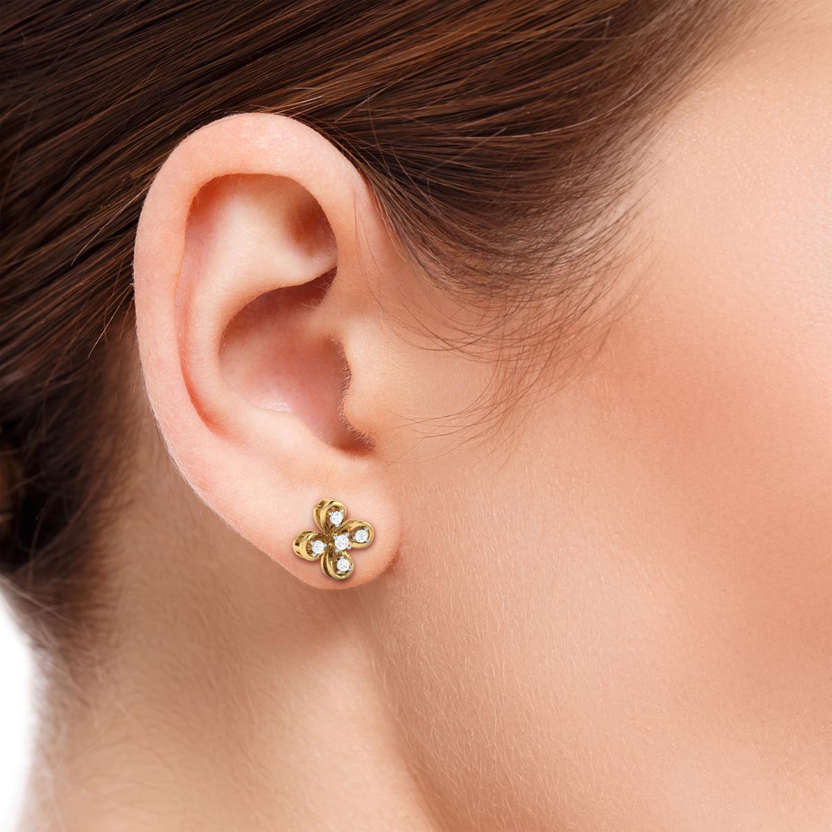 Earrings flower design Closer Lab Grown Diamond Earrings Fiona Diamonds