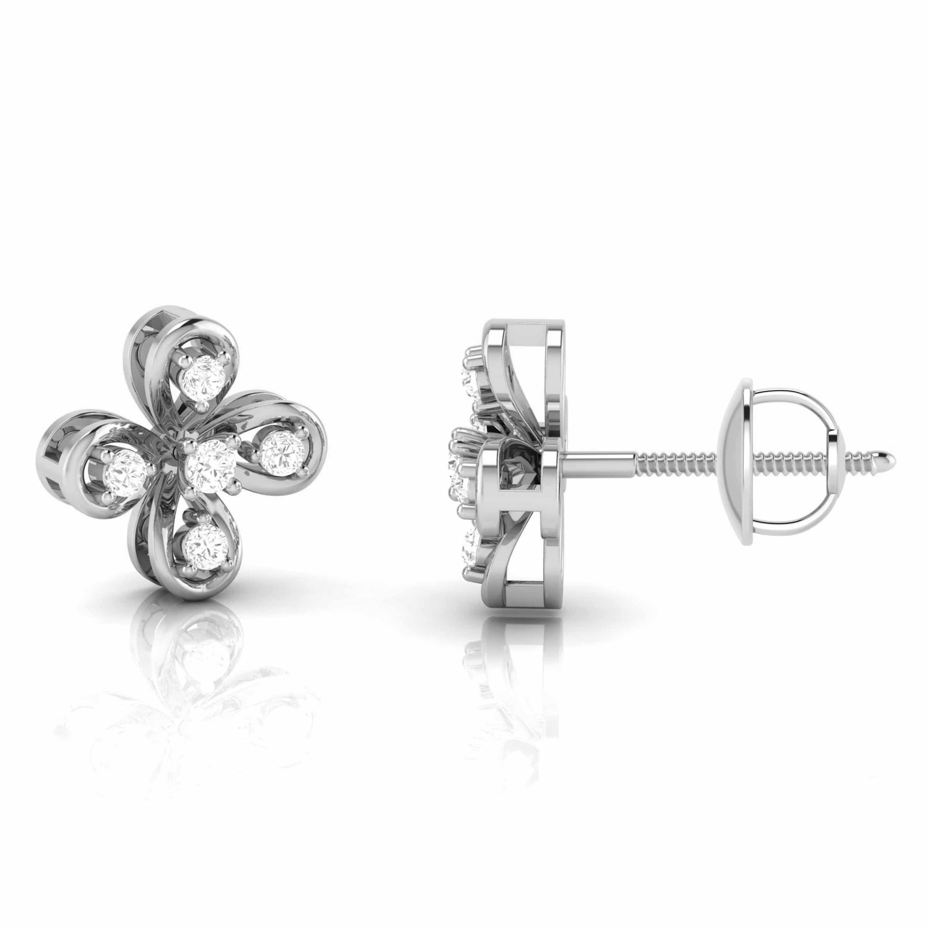 Earrings flower design Closer Lab Grown Diamond Earrings Fiona Diamonds