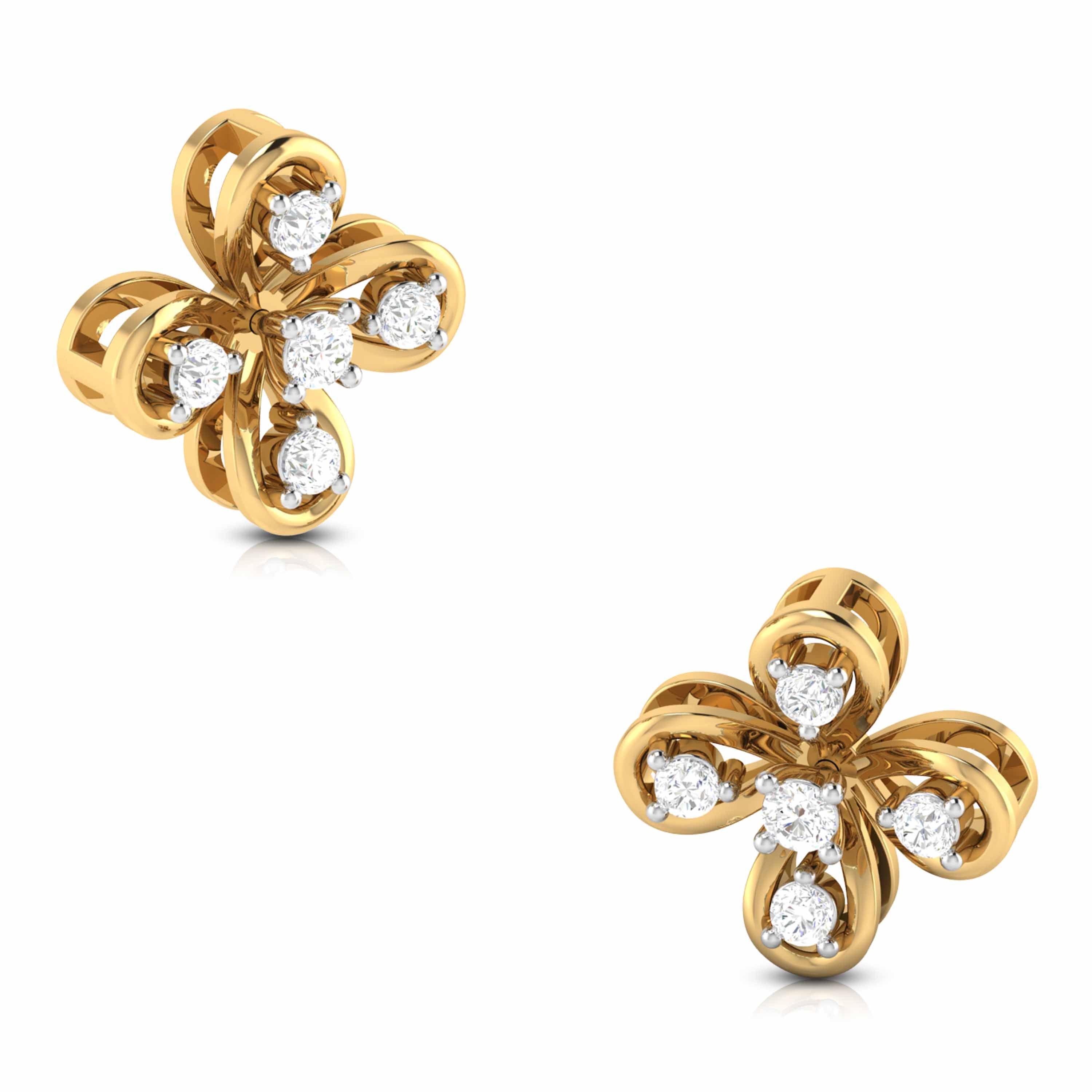 Earrings flower design Closer Lab Grown Diamond Earrings Fiona Diamonds
