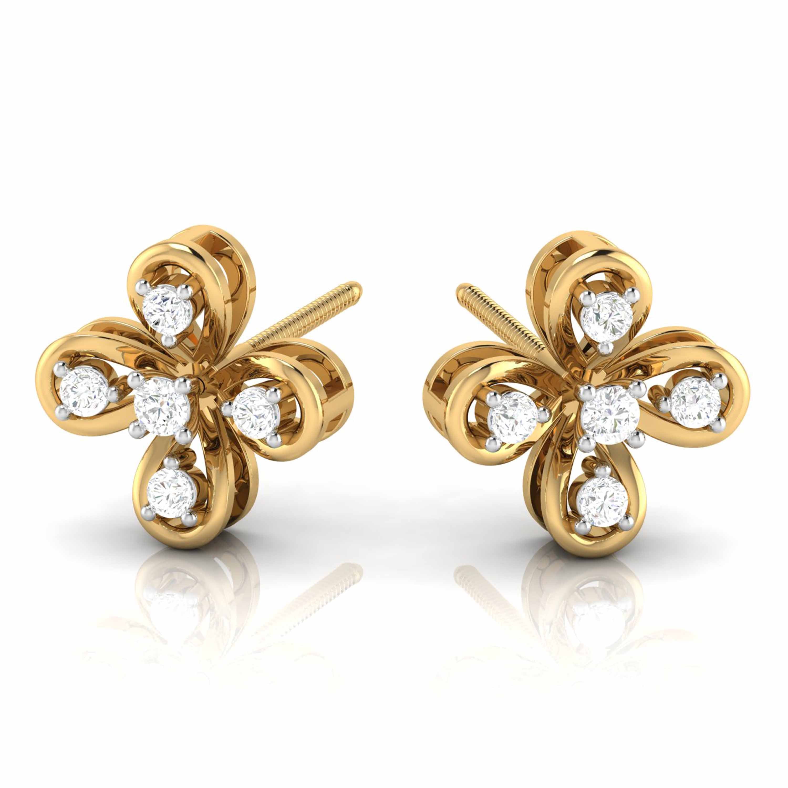 Earrings flower design Closer Lab Grown Diamond Earrings Fiona Diamonds
