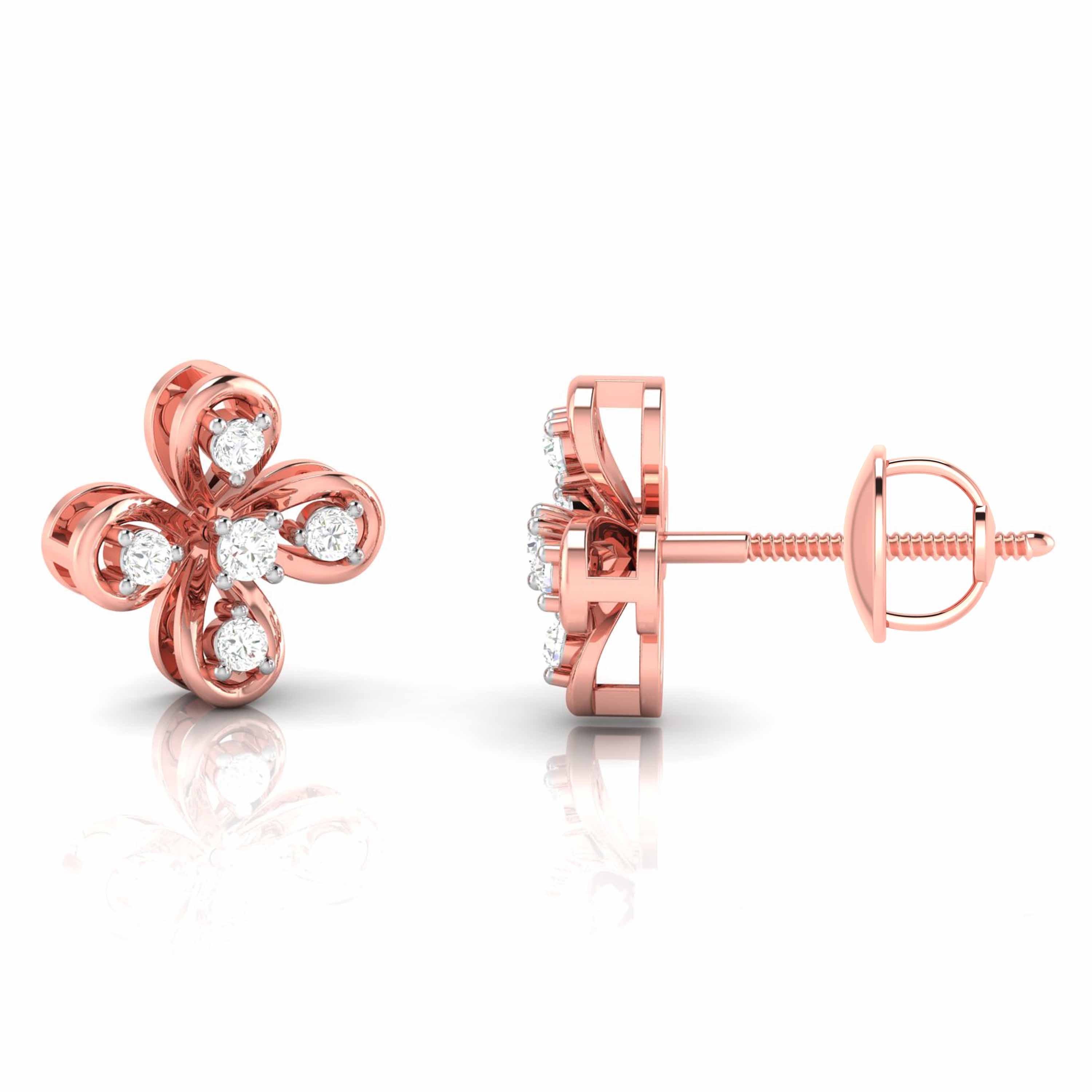 Earrings flower design Closer Lab Grown Diamond Earrings Fiona Diamonds