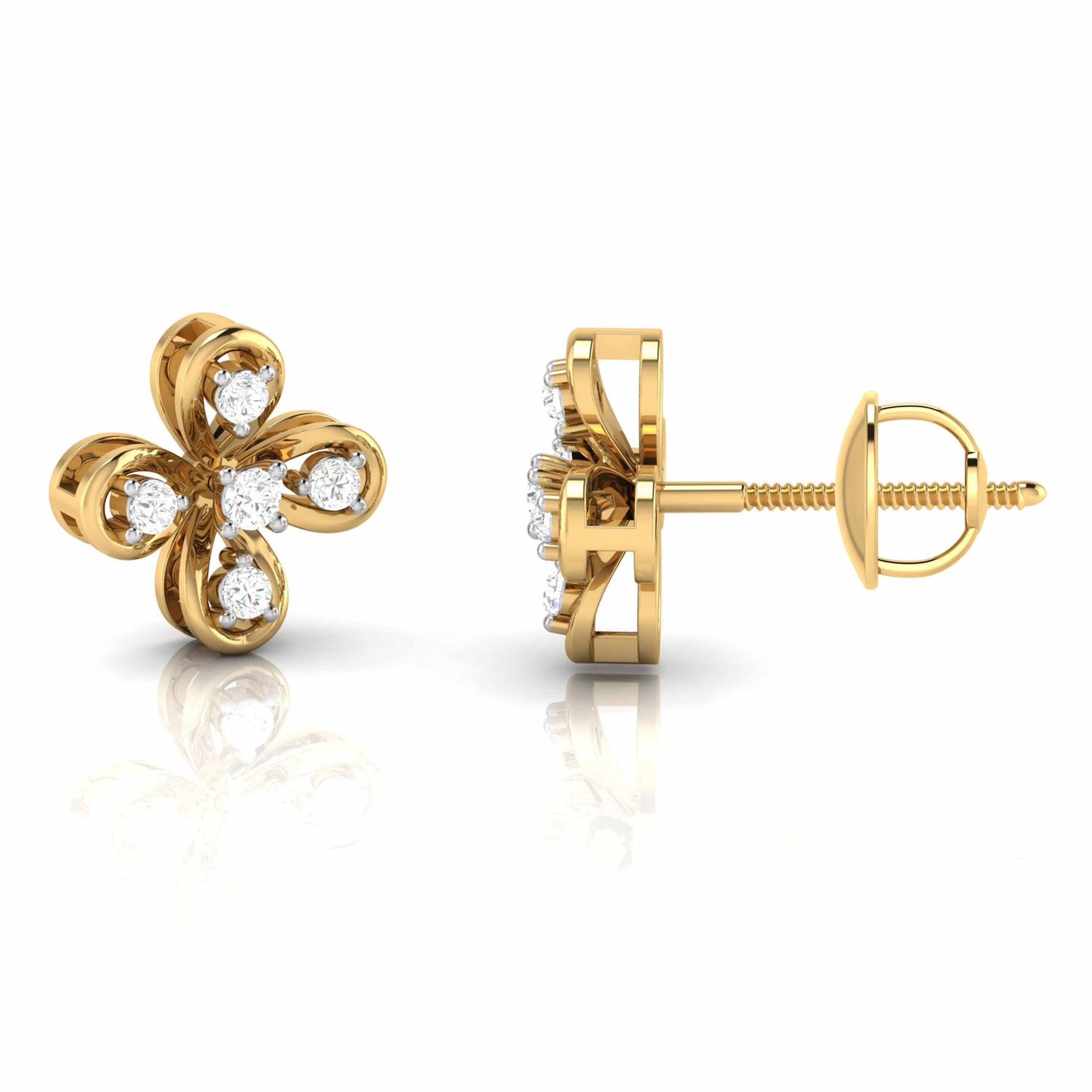 Earrings flower design Closer Lab Grown Diamond Earrings Fiona Diamonds