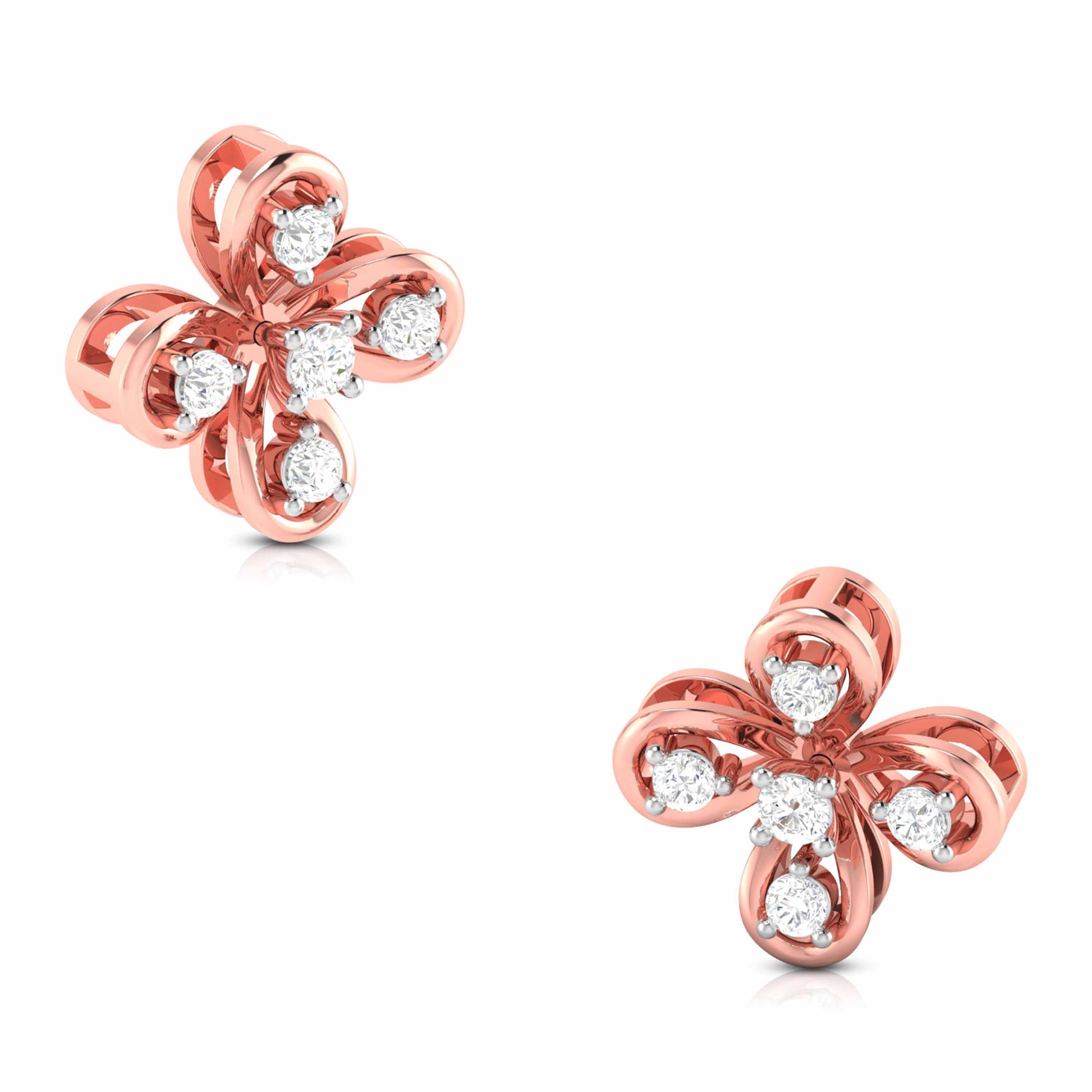 Earrings flower design Closer Lab Grown Diamond Earrings Fiona Diamonds