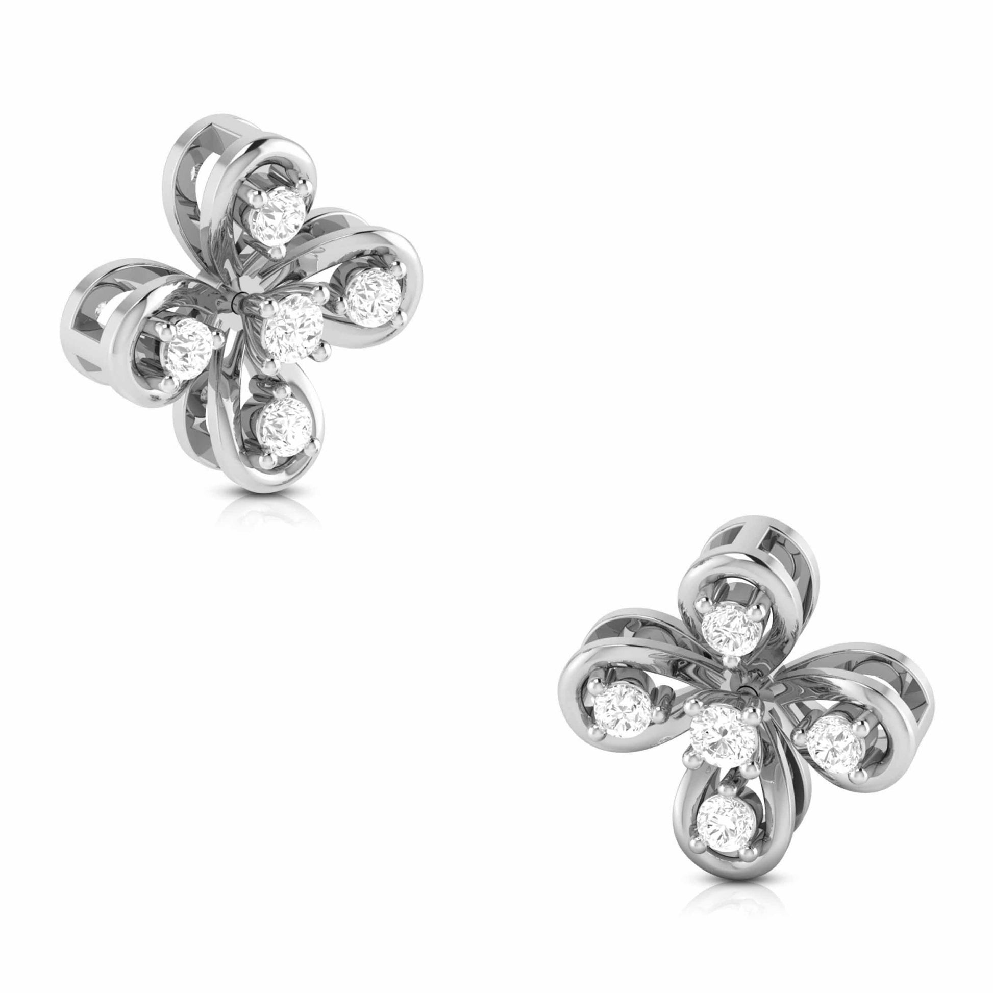 Earrings flower design Closer Lab Grown Diamond Earrings Fiona Diamonds