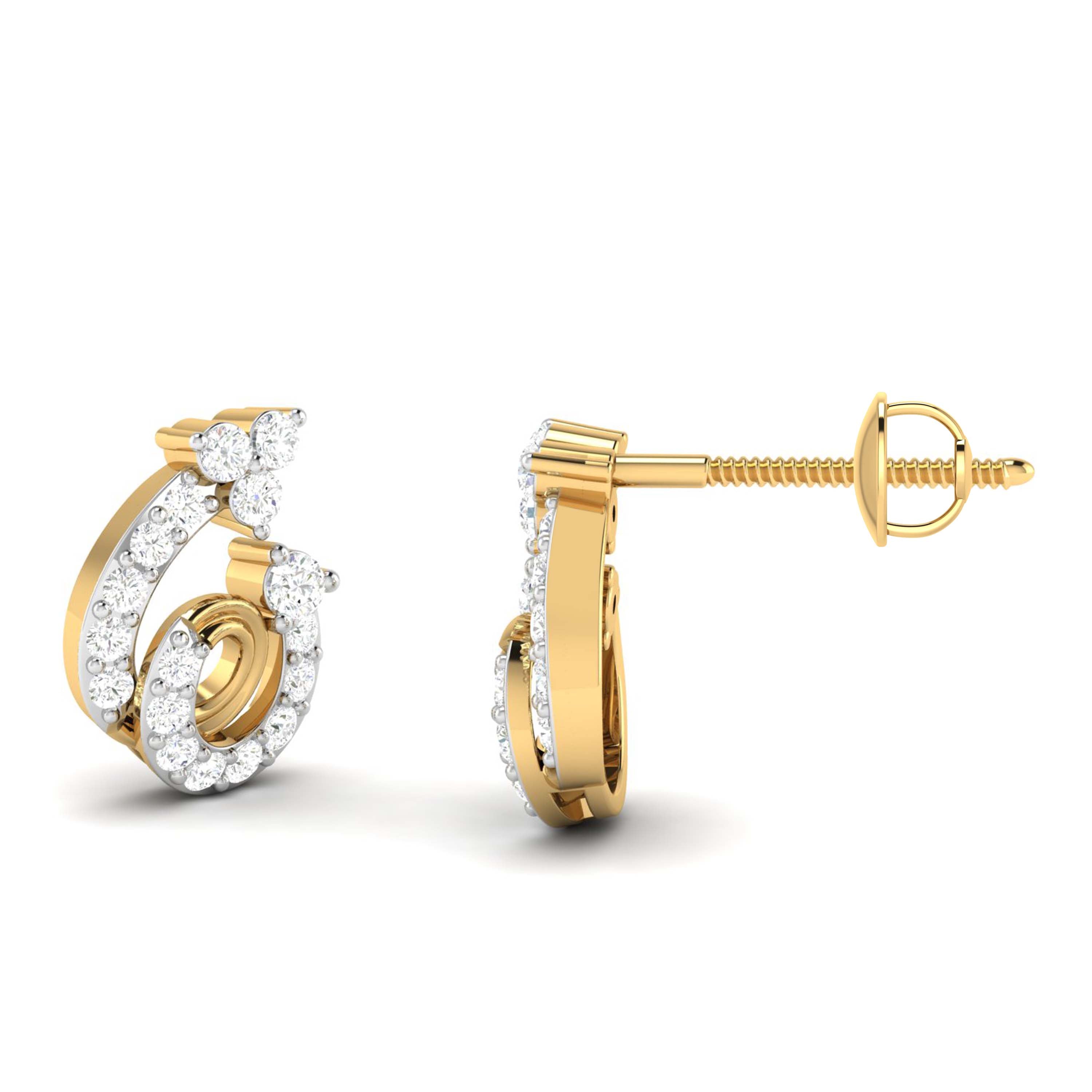 Party wear earrings design Spirale Lab Grown Diamond Earrings Fiona Diamonds
