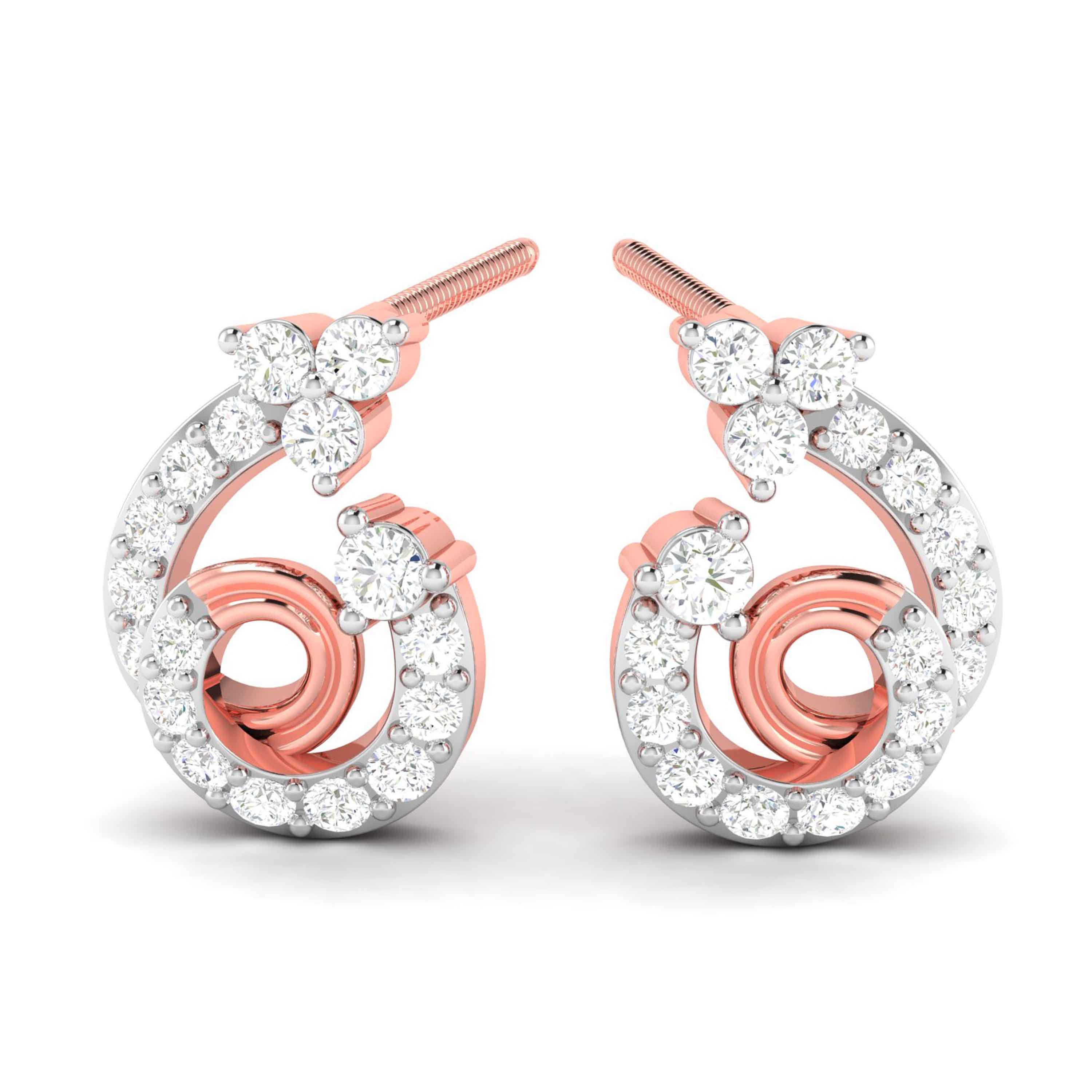 Party wear earrings design Spirale Lab Grown Diamond Earrings Fiona Diamonds