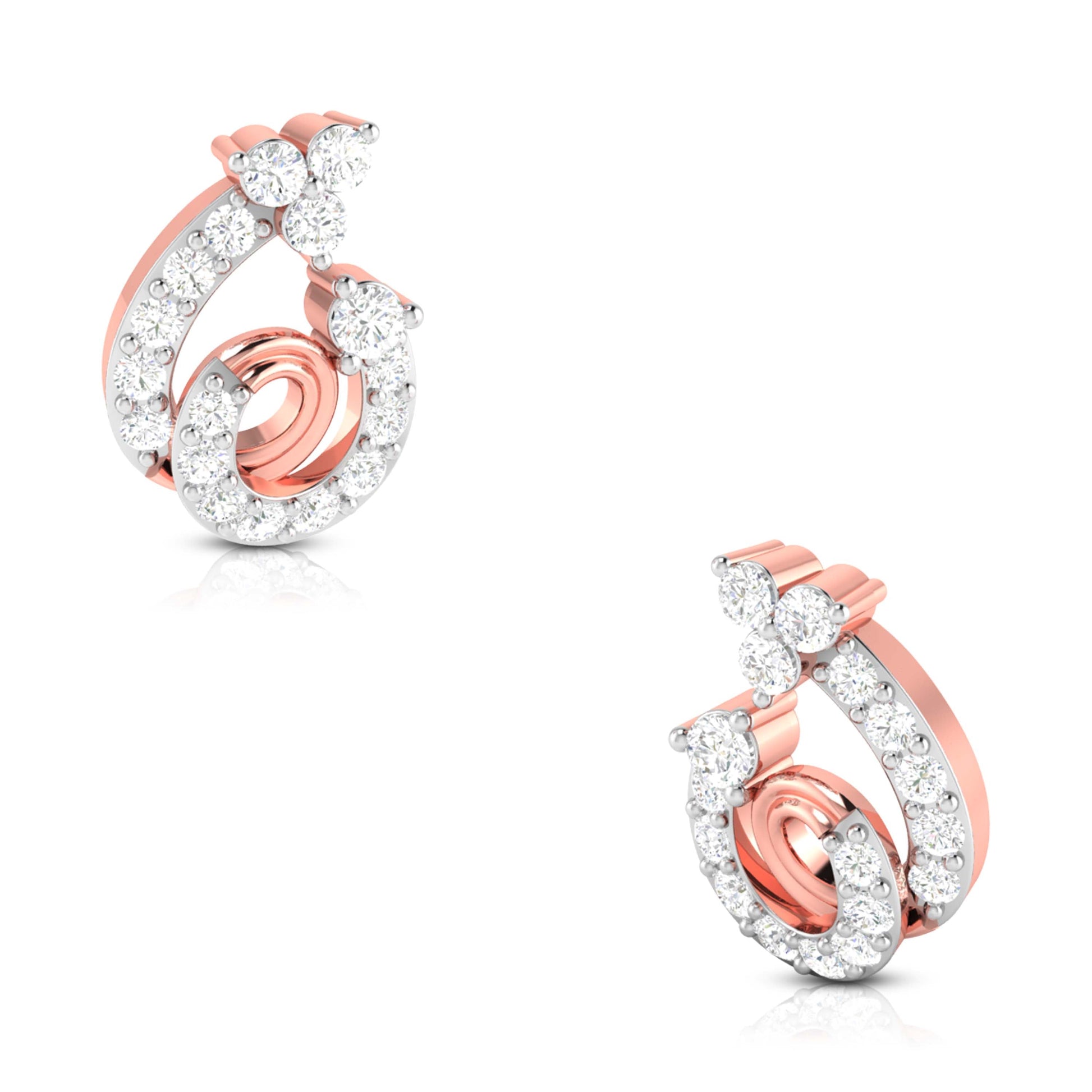 Party wear earrings design Spirale Lab Grown Diamond Earrings Fiona Diamonds
