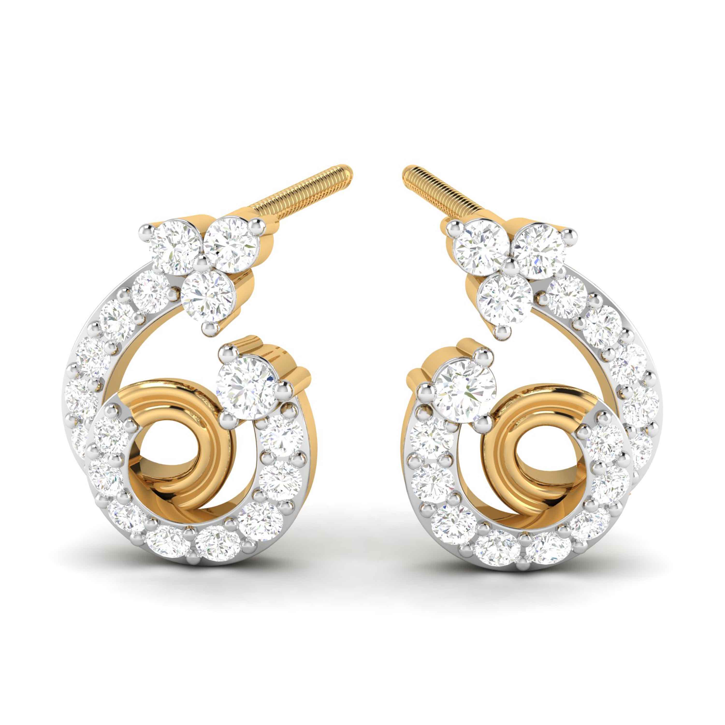 Party wear earrings design Spirale Lab Grown Diamond Earrings Fiona Diamonds