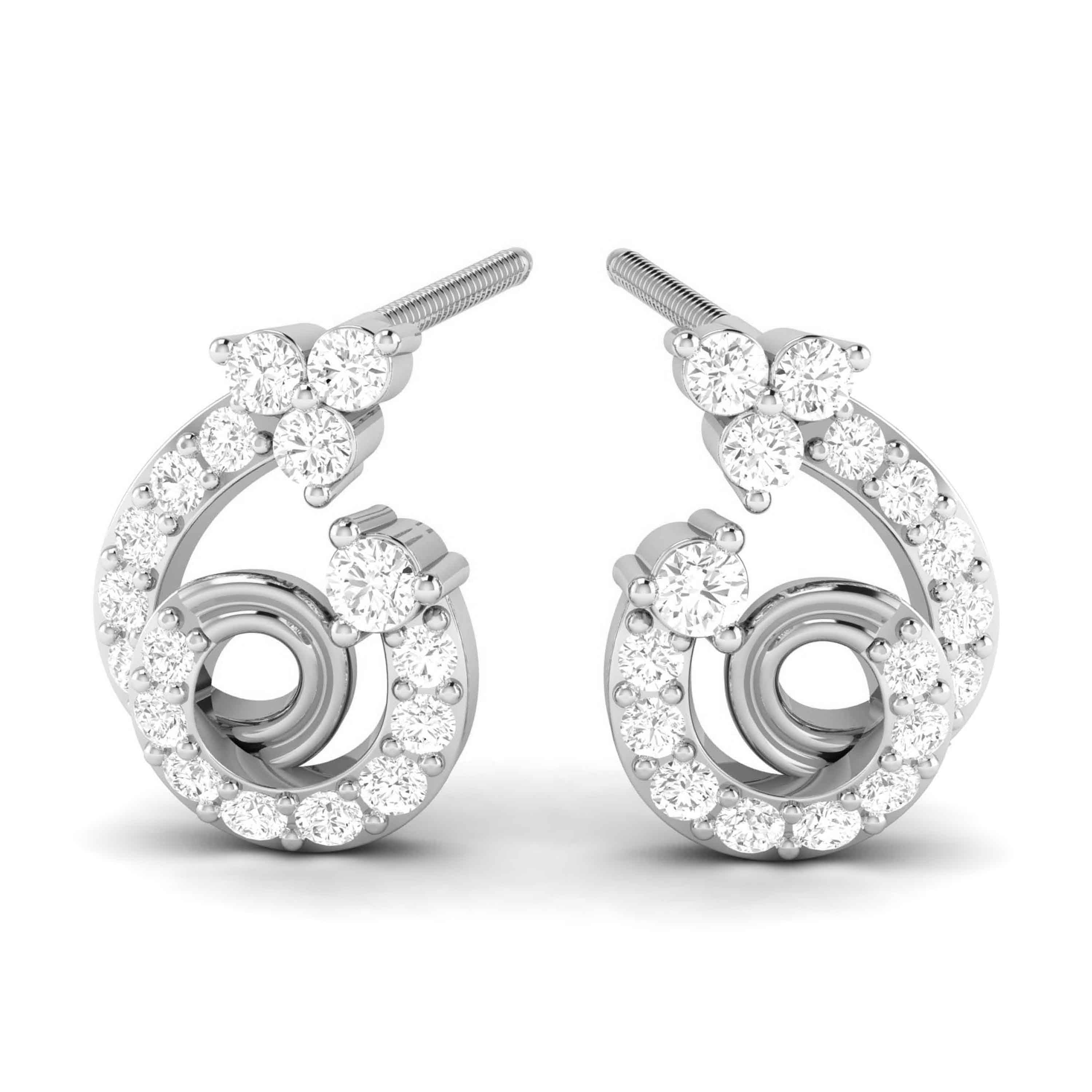Party wear earrings design Spirale Lab Grown Diamond Earrings Fiona Diamonds