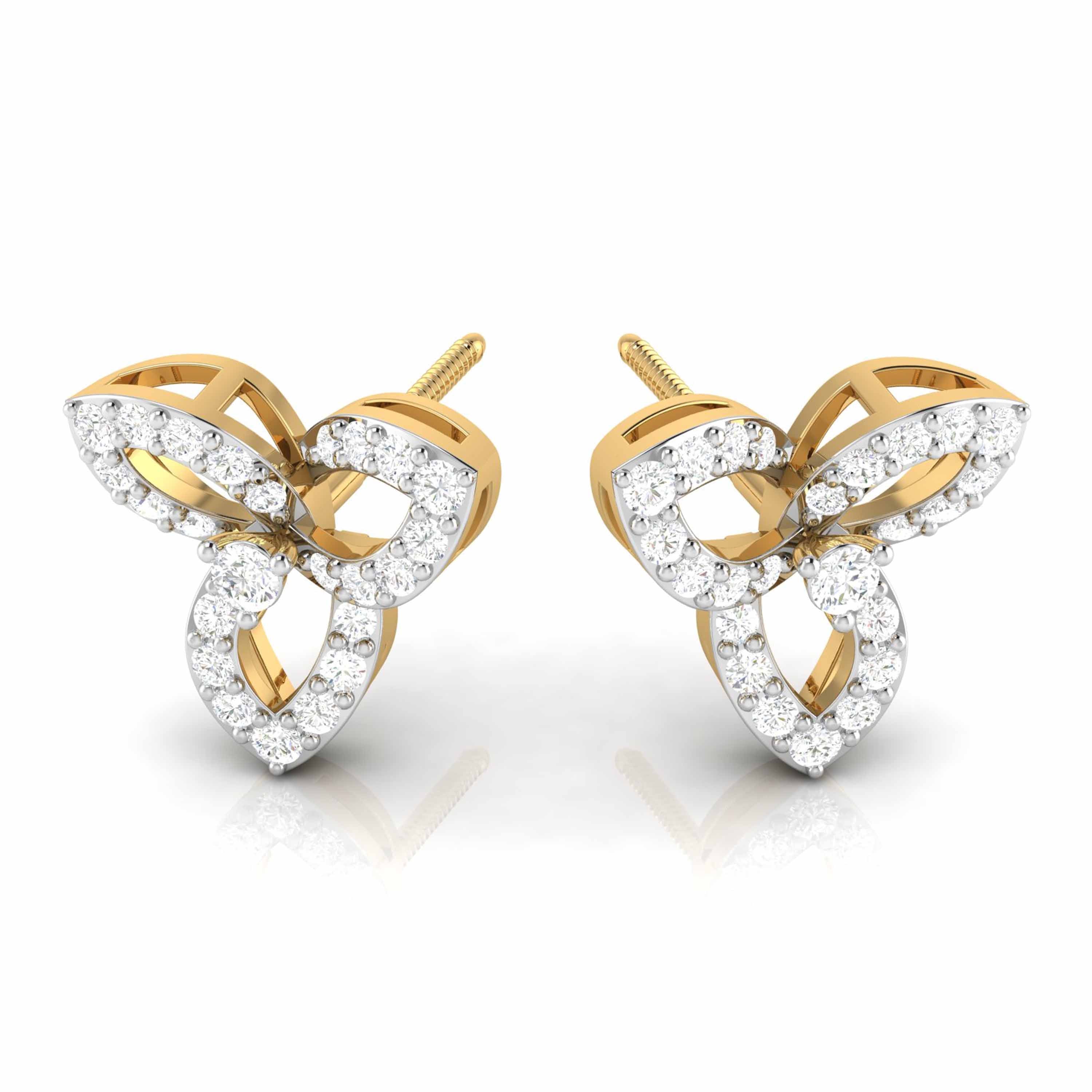 Small earrings design Tres Lab Grown Diamond Earrings Fiona Diamonds