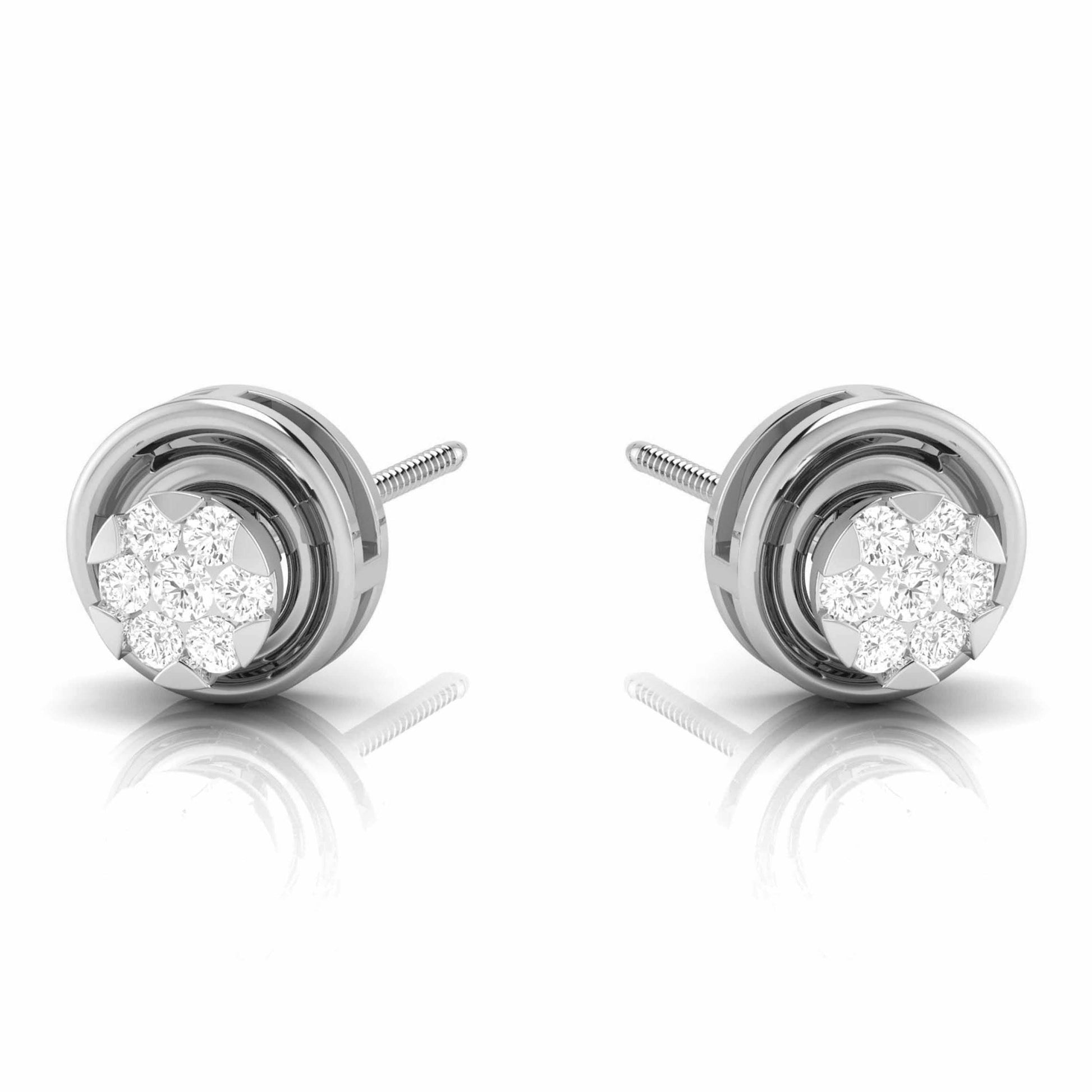 Round shape earrings design Hollow Lab Grown Diamond Earrings Fiona Diamonds