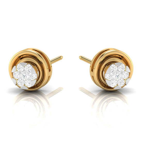 Load image into Gallery viewer, Round shape earrings design Hollow Lab Grown Diamond Earrings Fiona Diamonds
