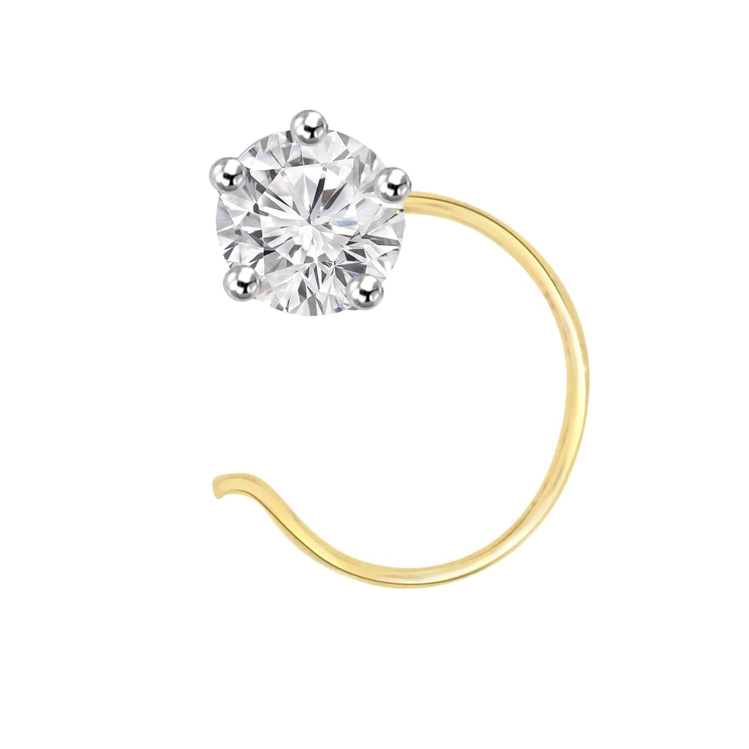 Delicate Prong 0.9ct Lab Diamond Nose Pin - Fiona Diamonds - Fiona Diamonds