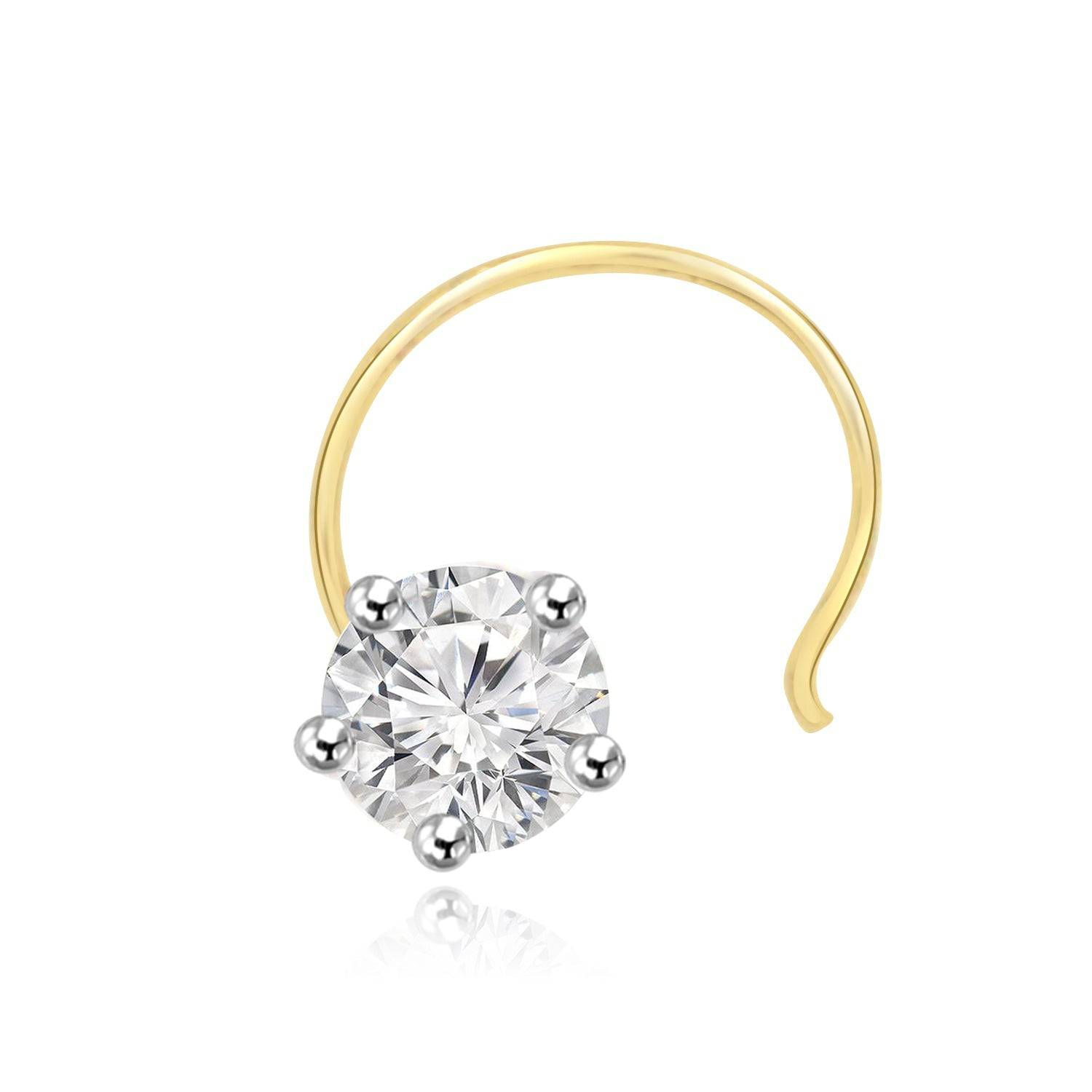 Delicate Prong 0.9ct Lab Diamond Nose Pin - Fiona Diamonds - Fiona Diamonds