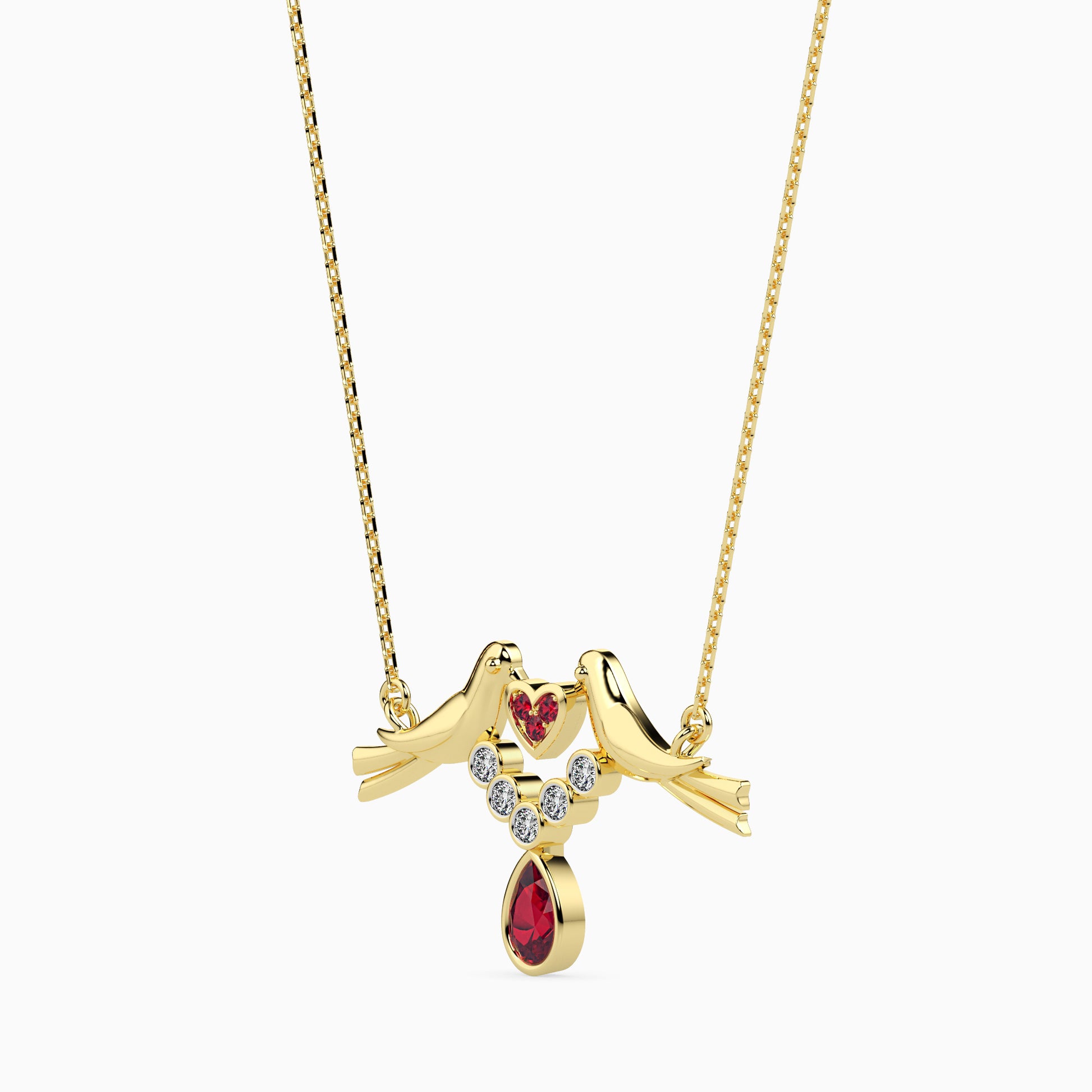 Pistah Round delicate lab grown diamond pendant Fiona Diamonds