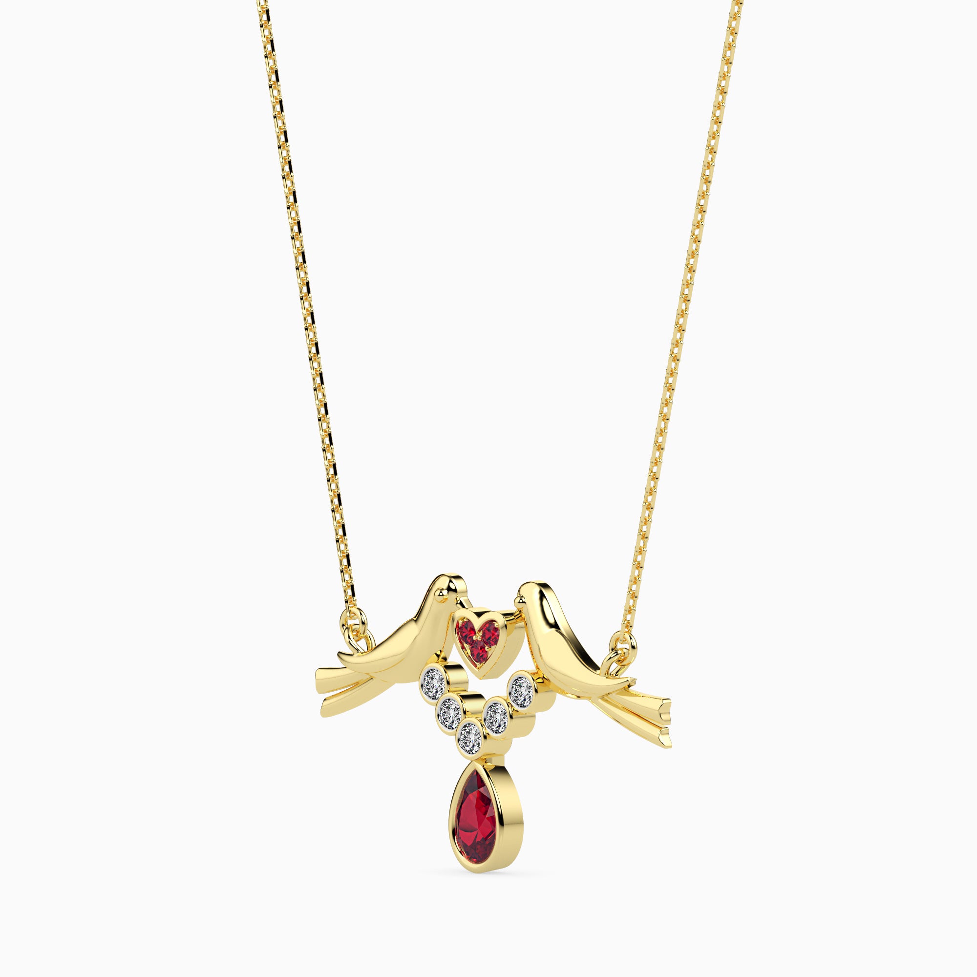 Pistah Round delicate lab grown diamond pendant Fiona Diamonds