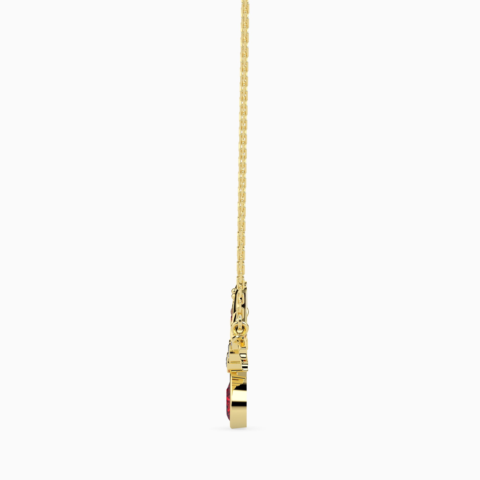 Pistah Round delicate lab grown diamond pendant Fiona Diamonds