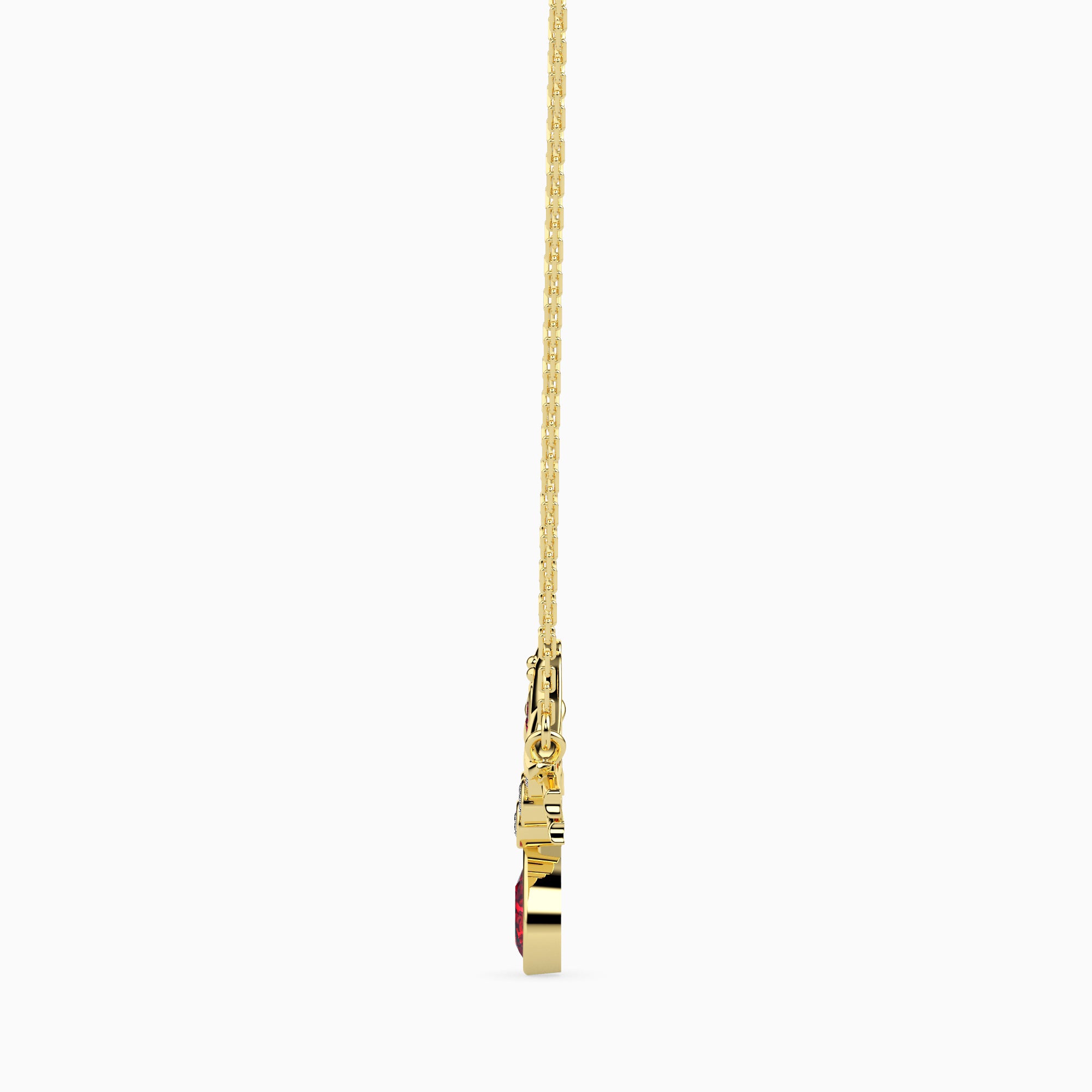 Pistah Round delicate lab grown diamond pendant Fiona Diamonds