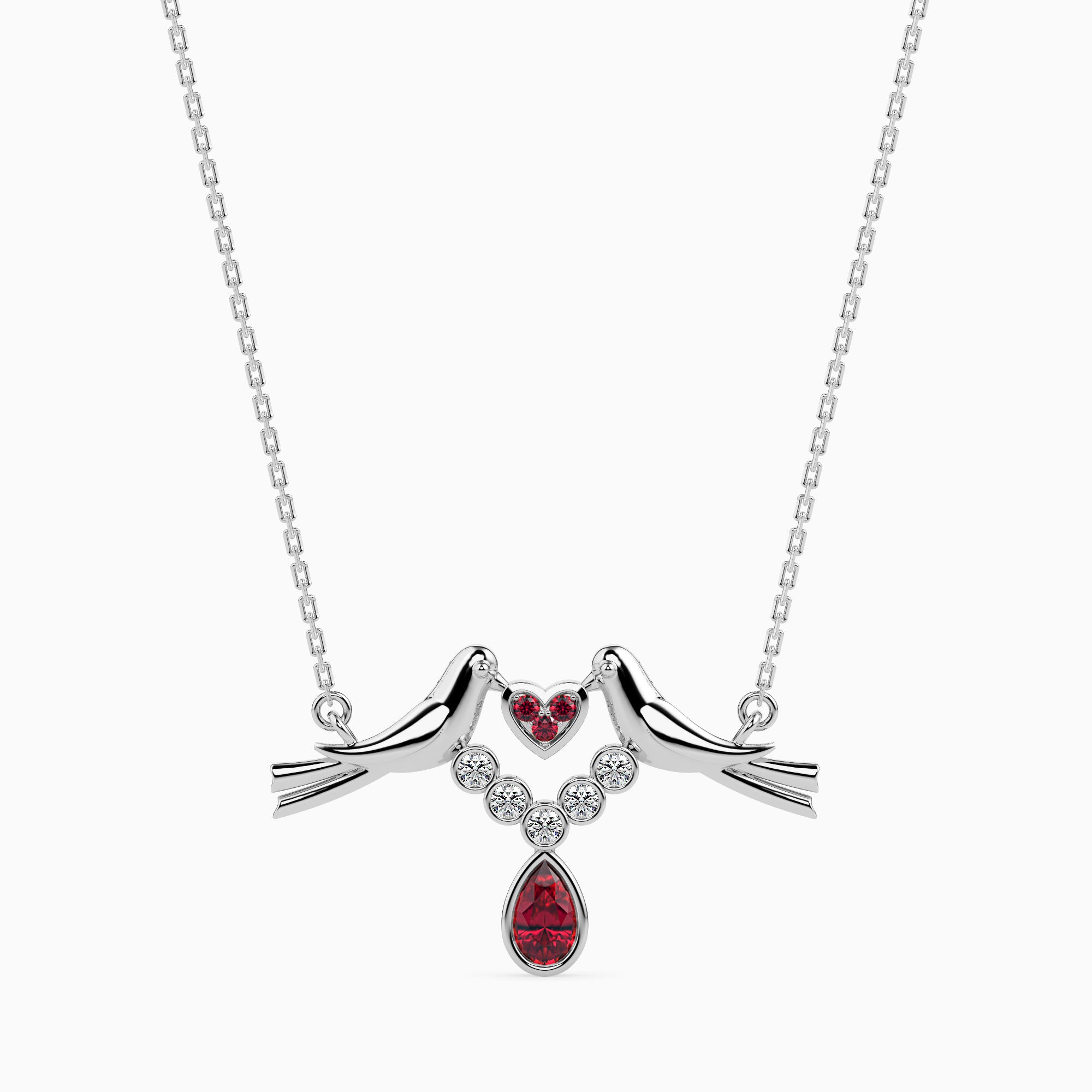 Pistah Round delicate lab grown diamond pendant Fiona Diamonds