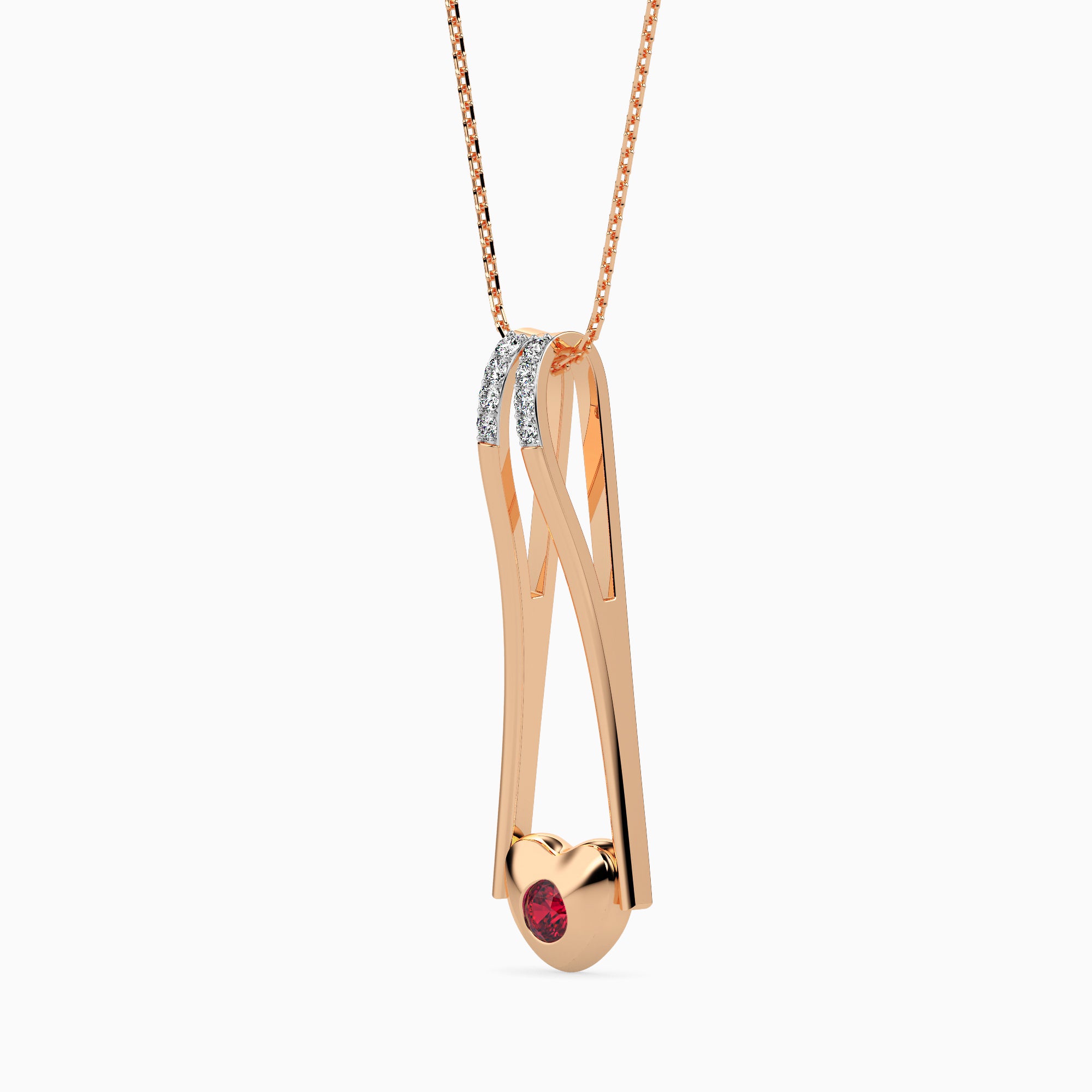 Ingenuity Round delicate lab grown diamond pendant Fiona Diamonds