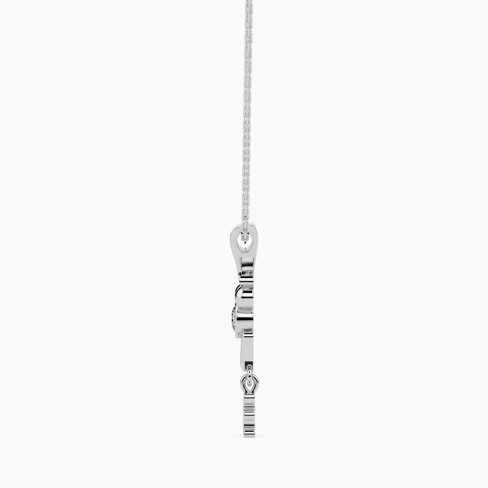 Strikey Round delicate lab grown diamond pendant Fiona Diamonds