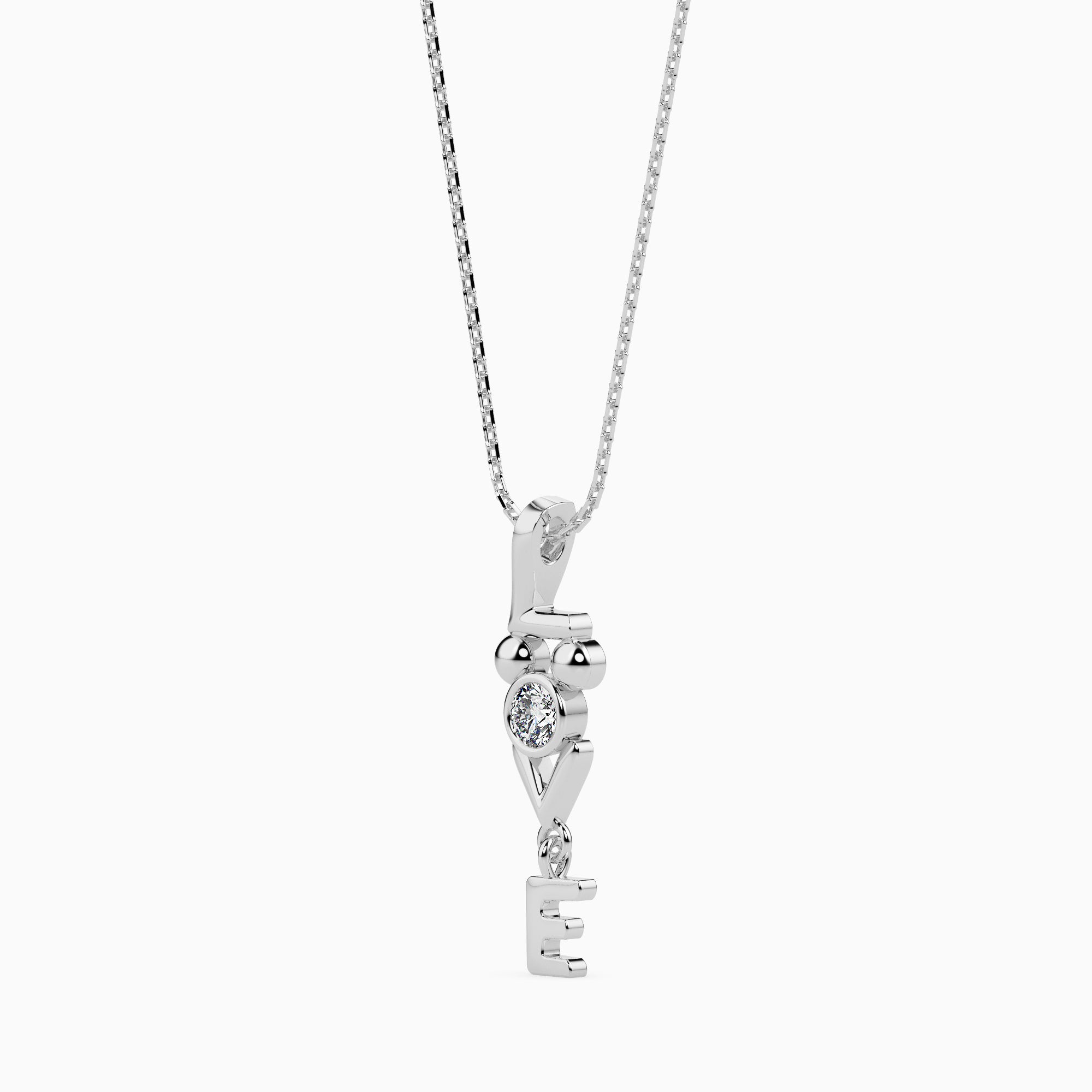 Strikey Round delicate lab grown diamond pendant Fiona Diamonds