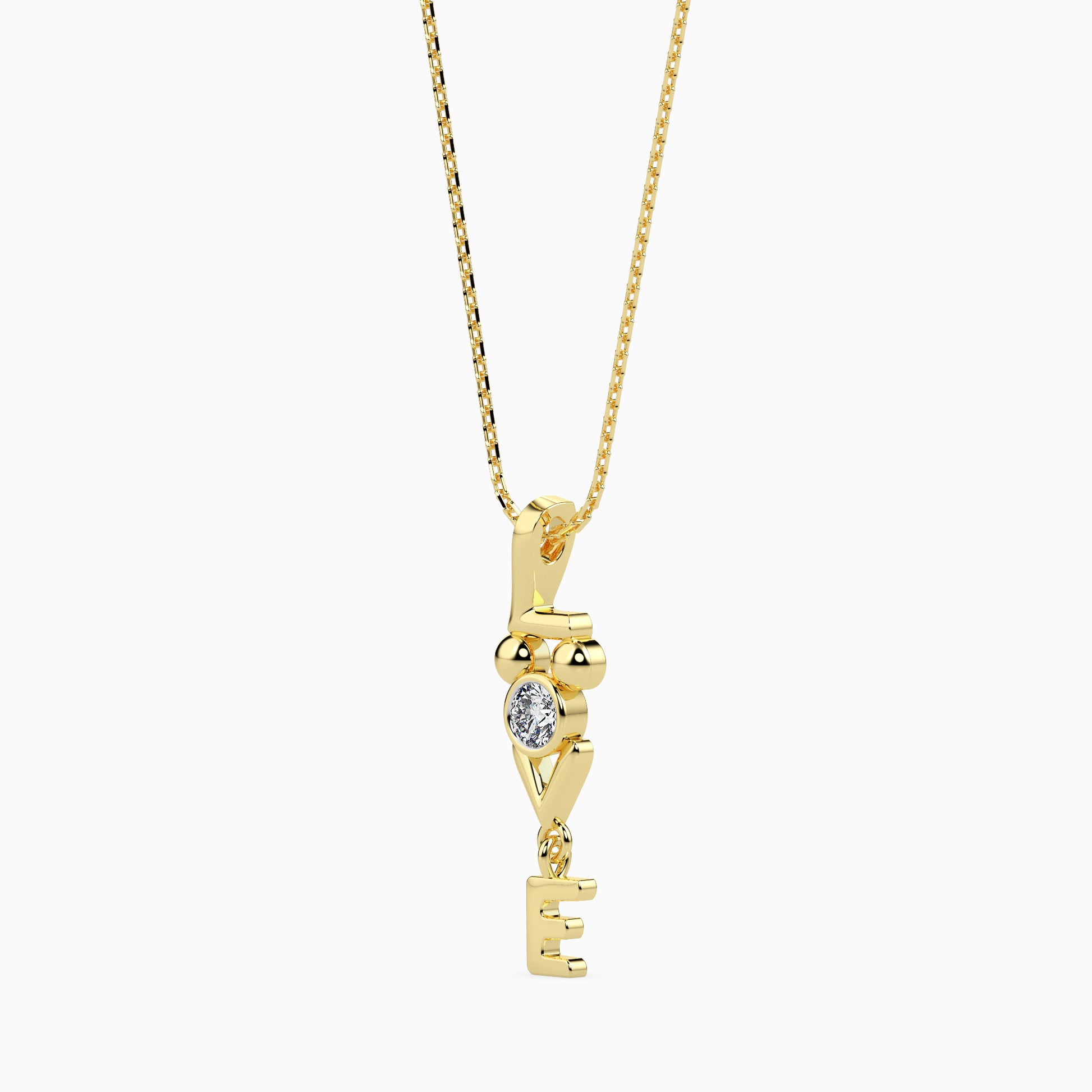 Strikey Round delicate lab grown diamond pendant Fiona Diamonds