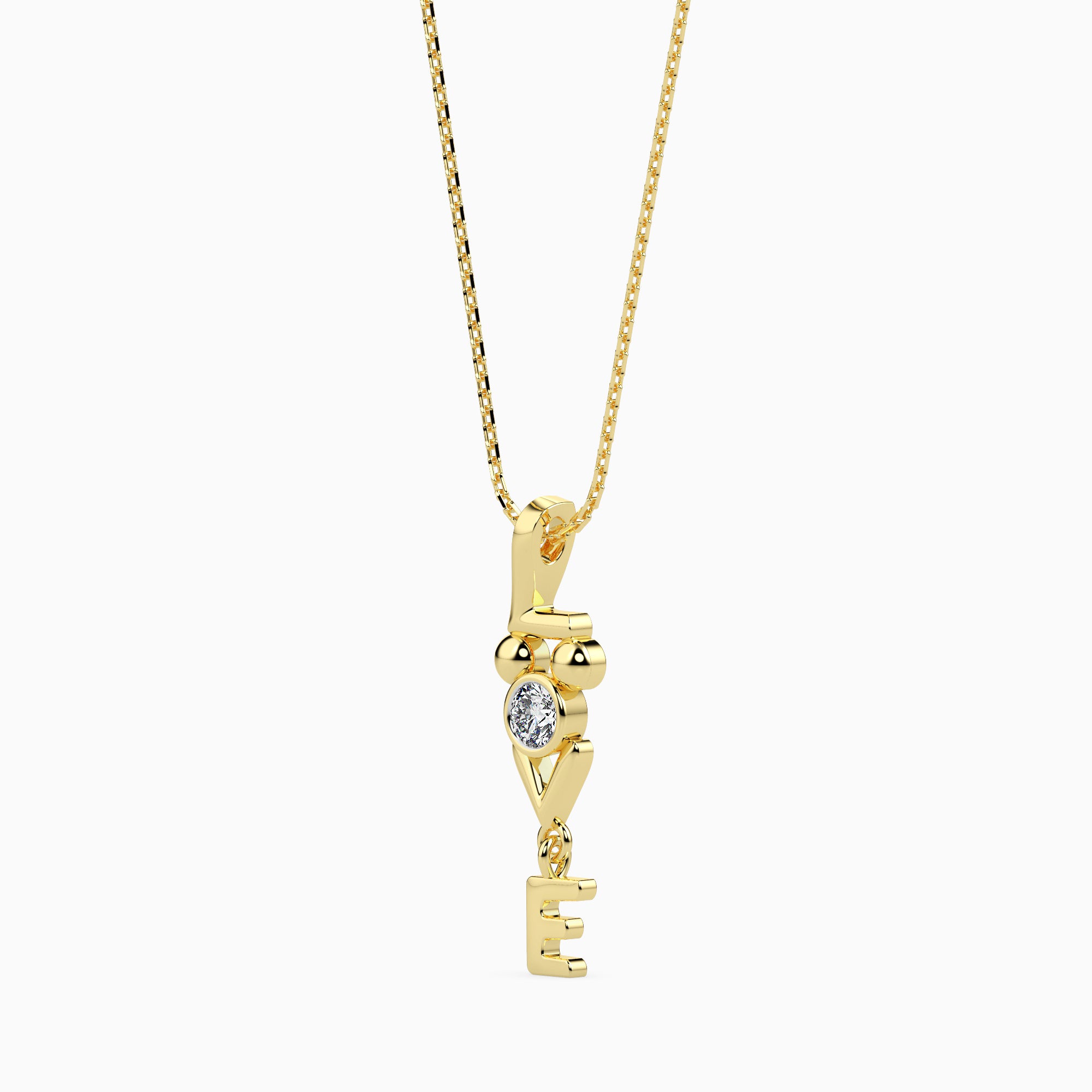 Strikey Round delicate lab grown diamond pendant Fiona Diamonds