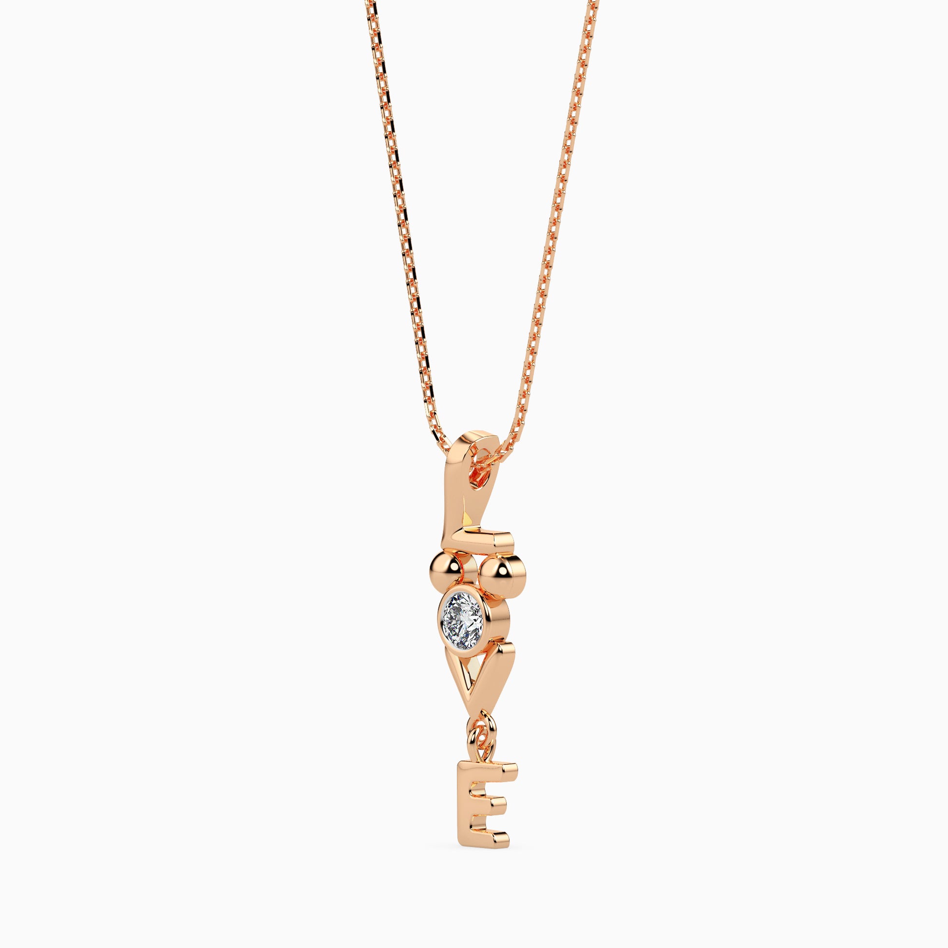 Strikey Round delicate lab grown diamond pendant Fiona Diamonds
