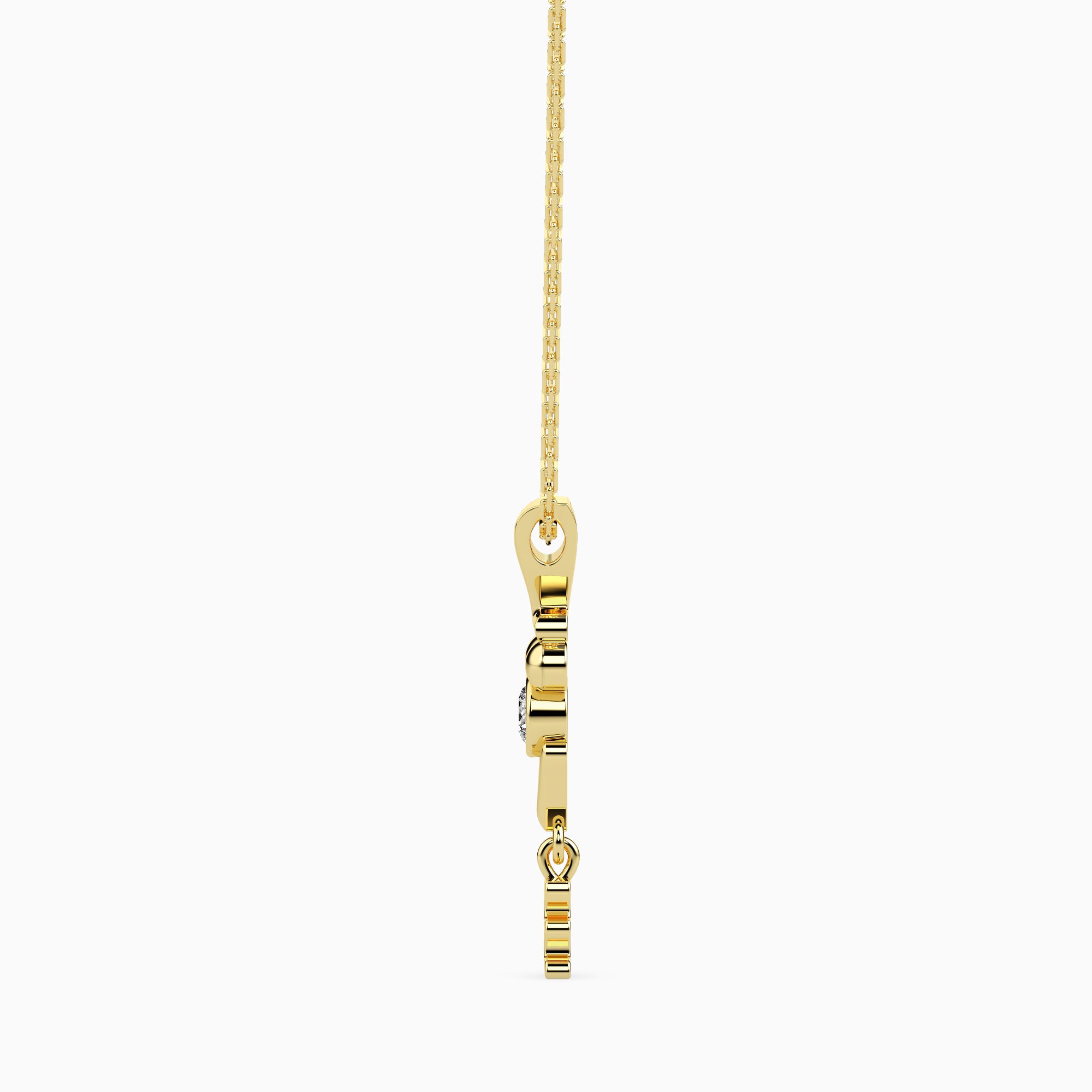 Strikey Round delicate lab grown diamond pendant Fiona Diamonds