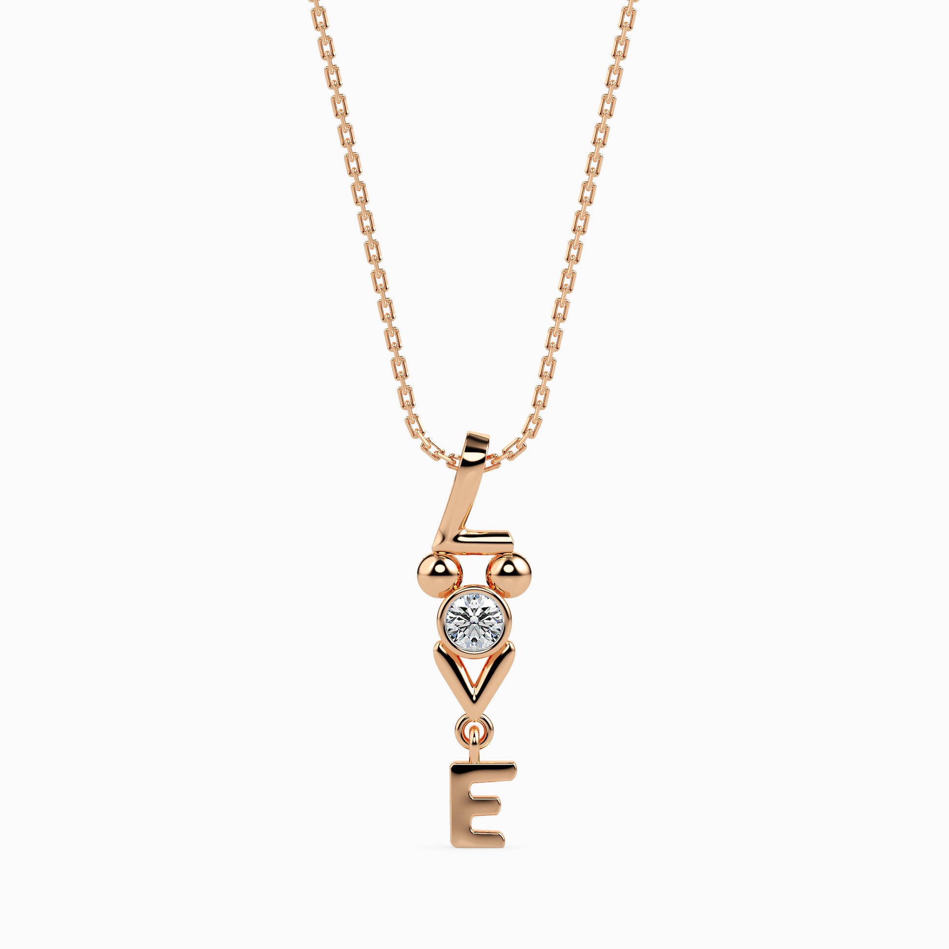 Strikey Round delicate lab grown diamond pendant Fiona Diamonds