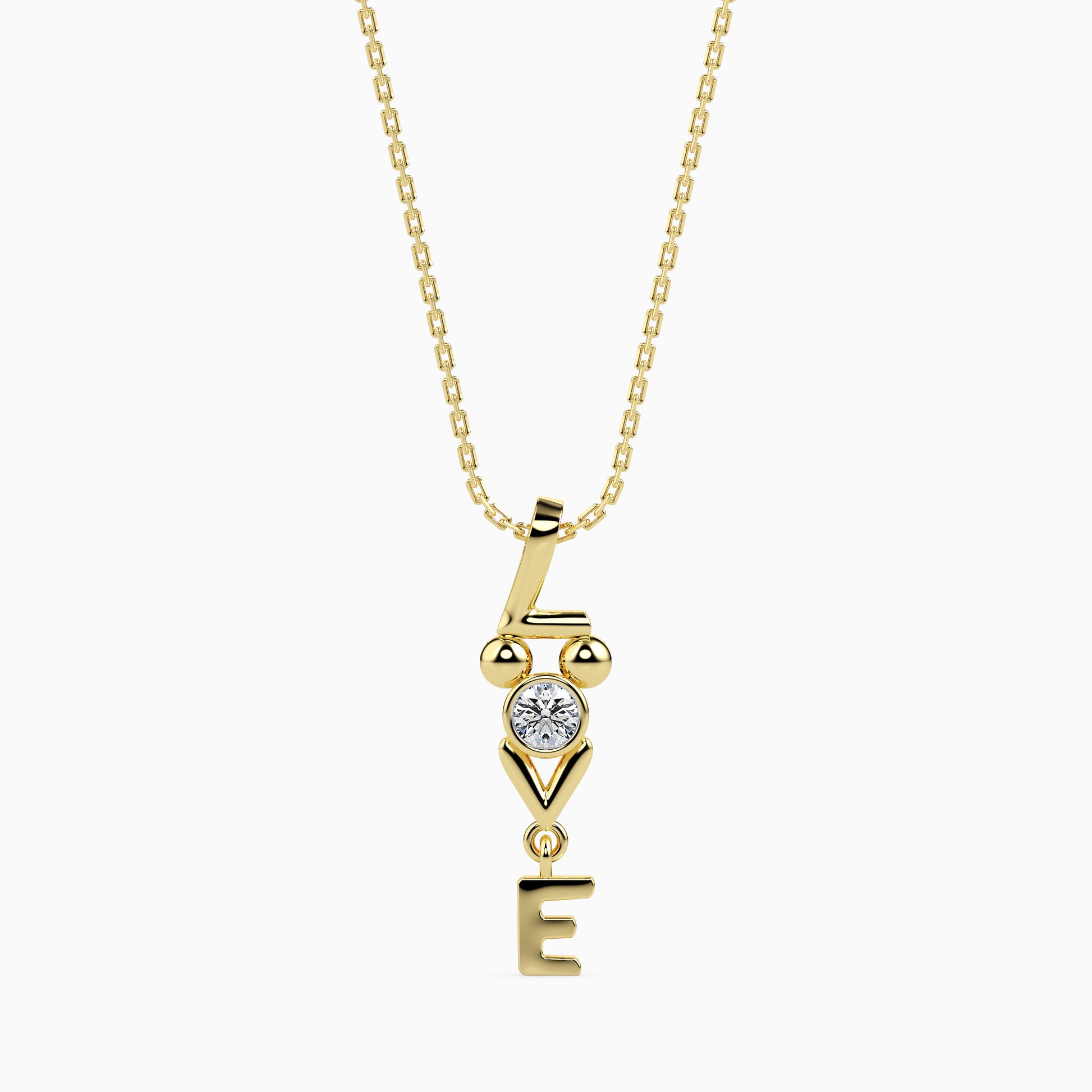 Strikey Round delicate lab grown diamond pendant Fiona Diamonds