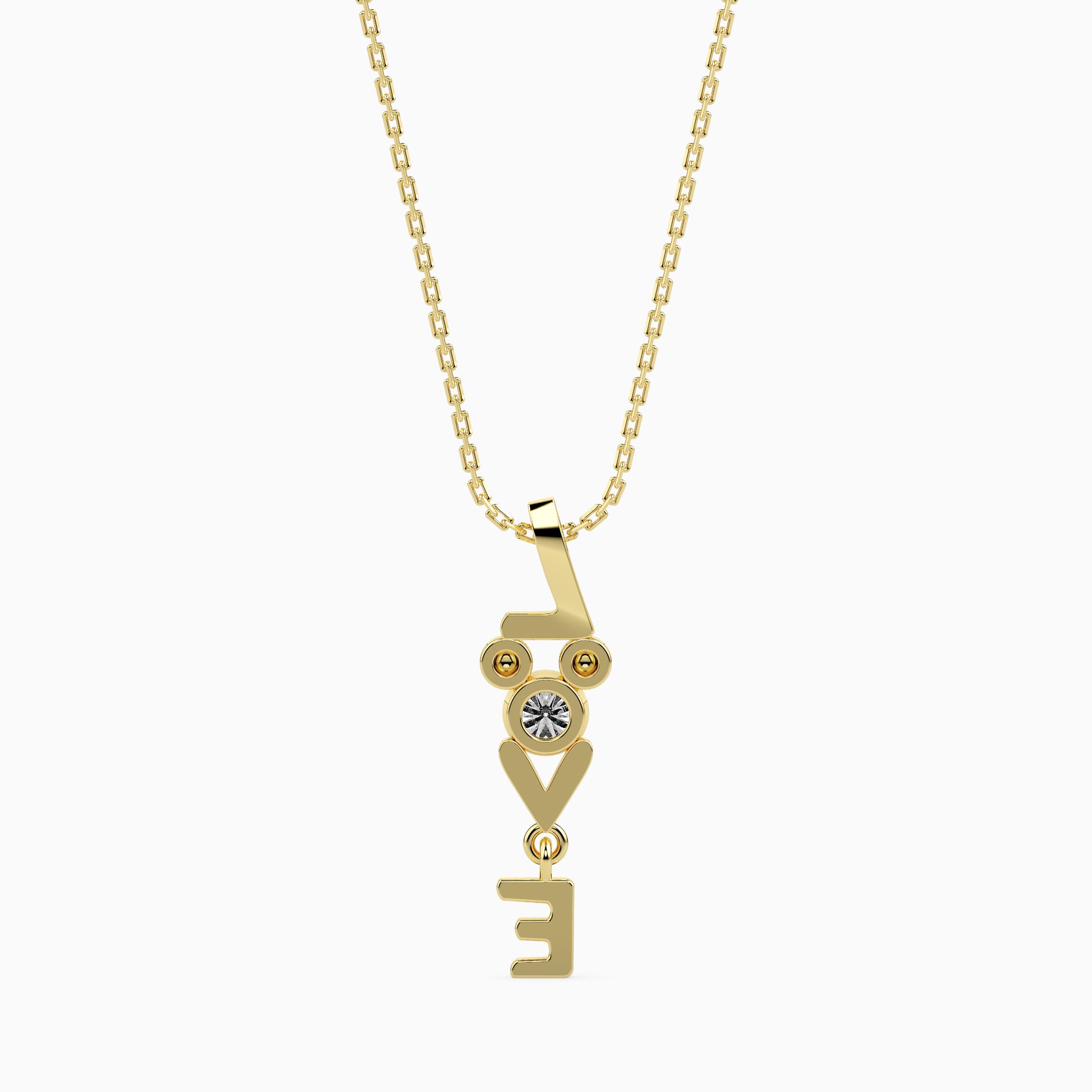 Strikey Round delicate lab grown diamond pendant Fiona Diamonds